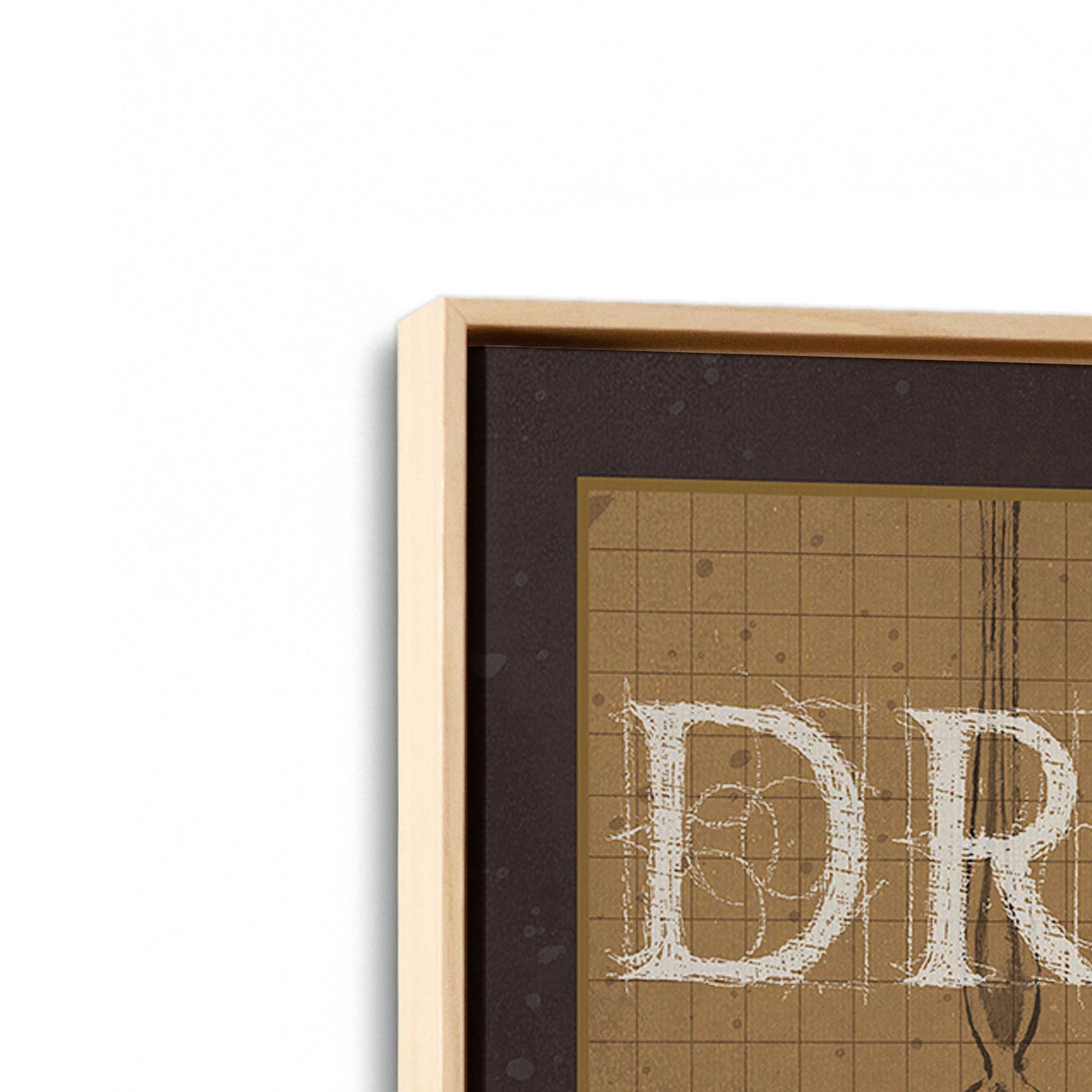 [Color:American Maple], Picture of art in a American Maple frame at an angle