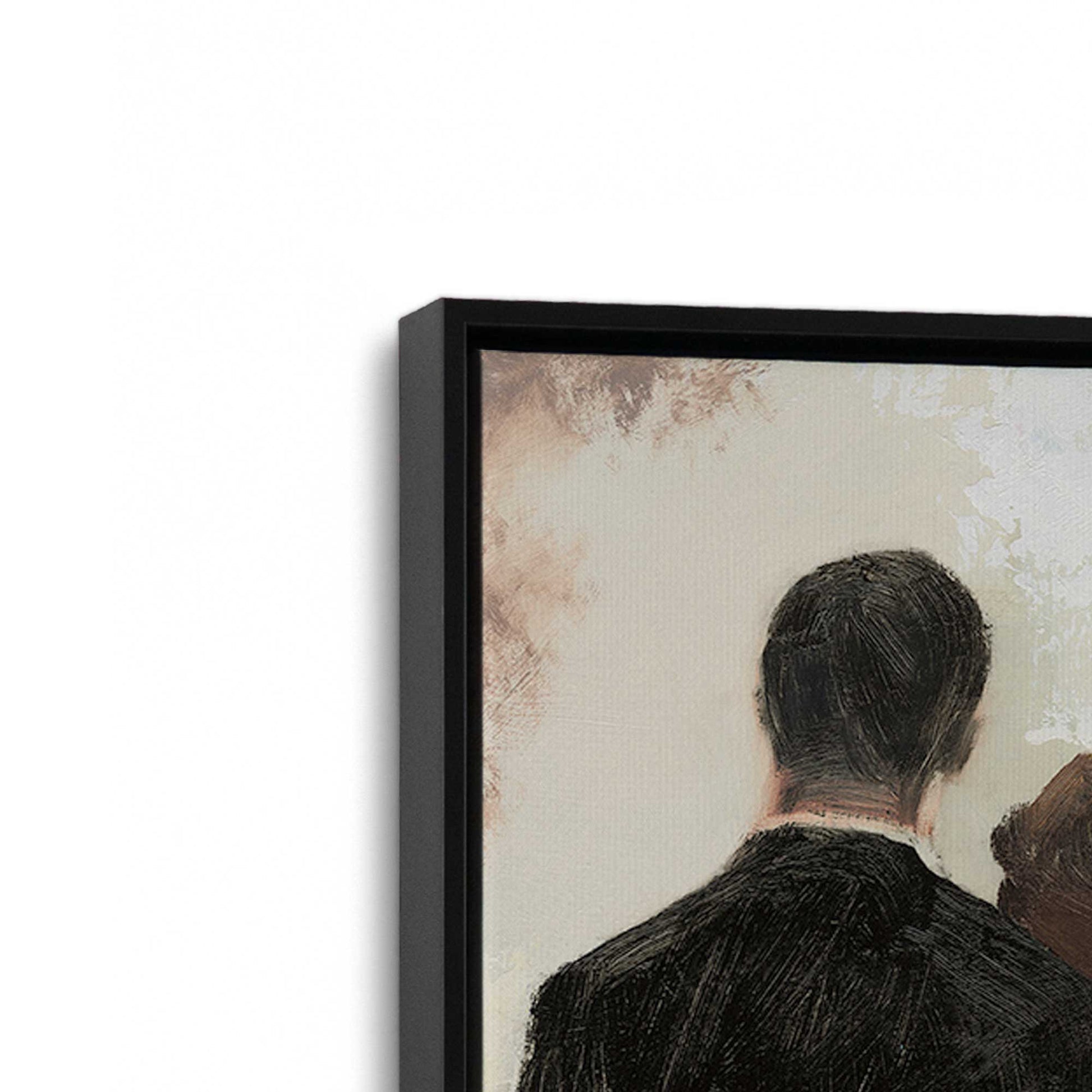 [Color:Satin Black], Picture of art in a Satin Black frame at an angle