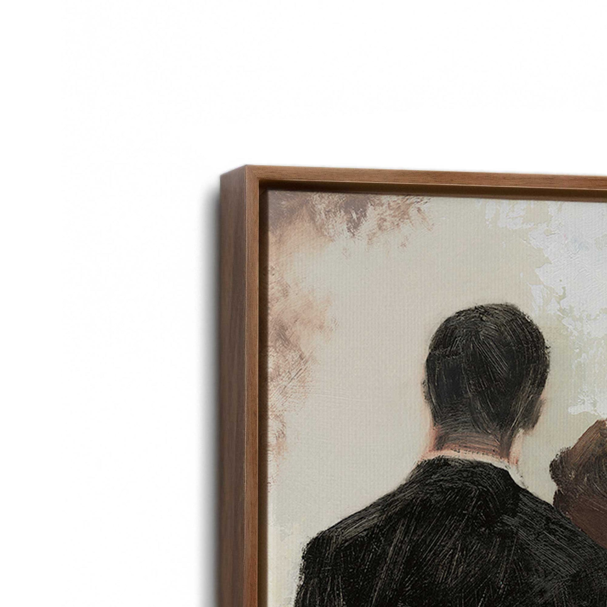 [Color:Walnut], Picture of art in a Walnut frame at an angle