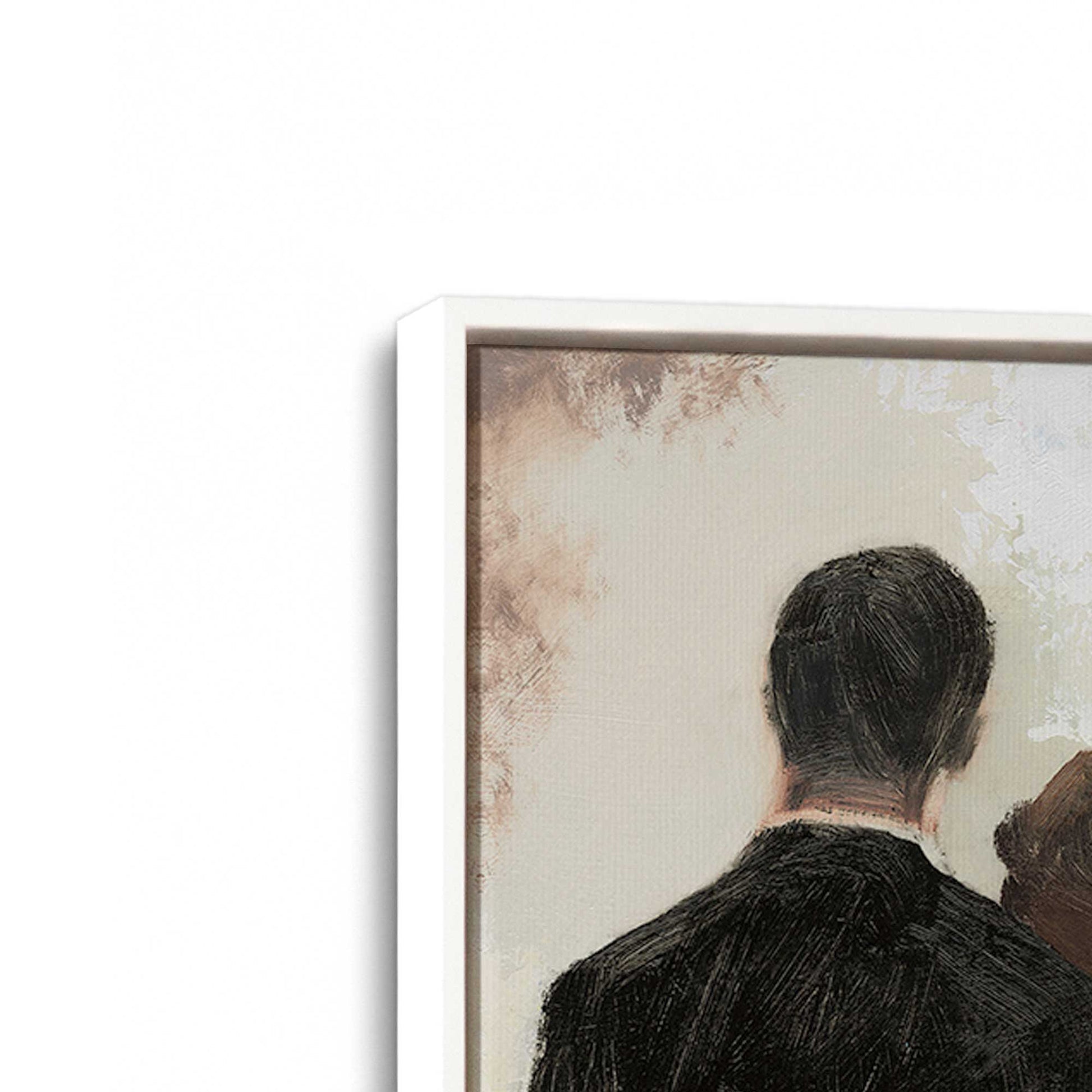 [Color:Opaque White], Picture of art in a White frame at an angle