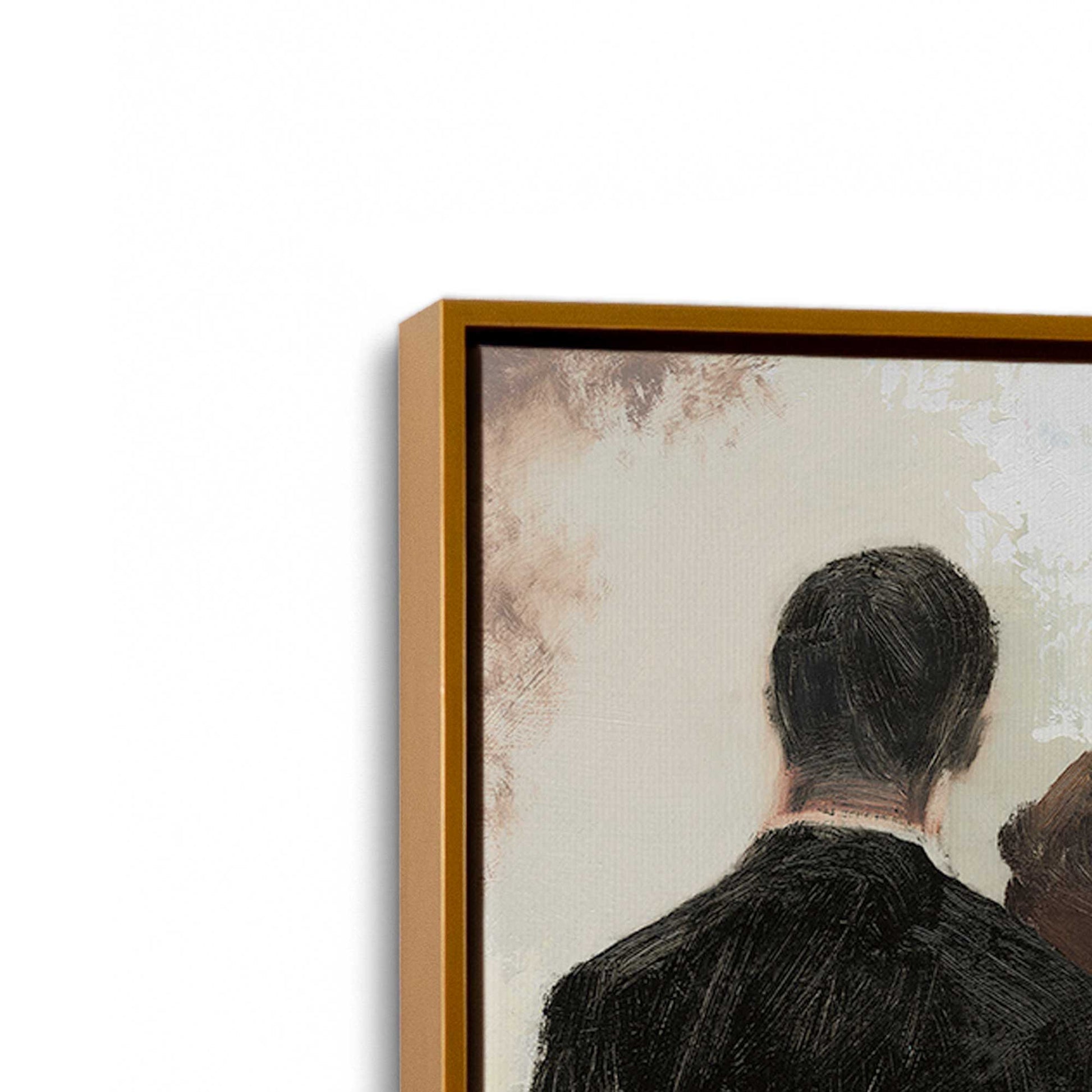 [Color:Polished Gold], Picture of art in a Polished Gold frame at an angle