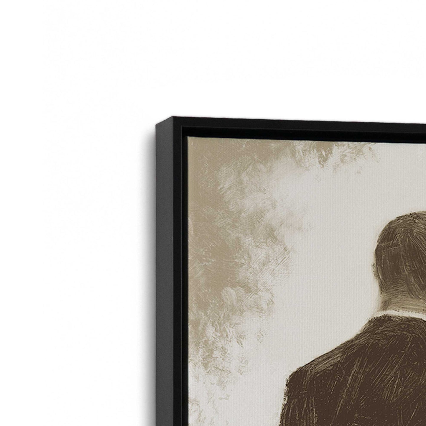 [Color:Satin Black], Picture of art in a Satin Black frame at an angle