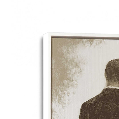 [Color:Opaque White], Picture of art in a White frame at an angle