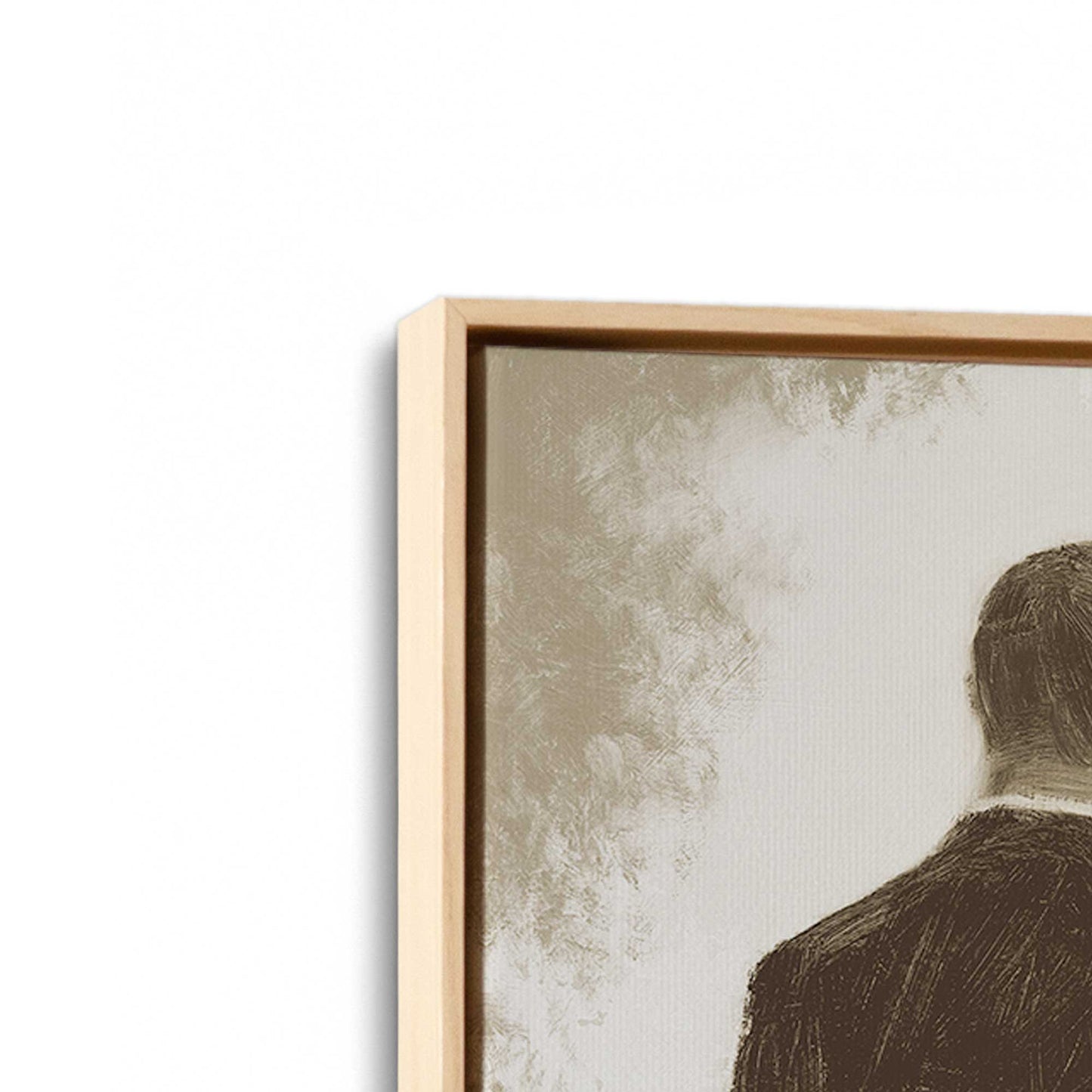 [Color:American Maple], Picture of art in a American Maple frame at an angle