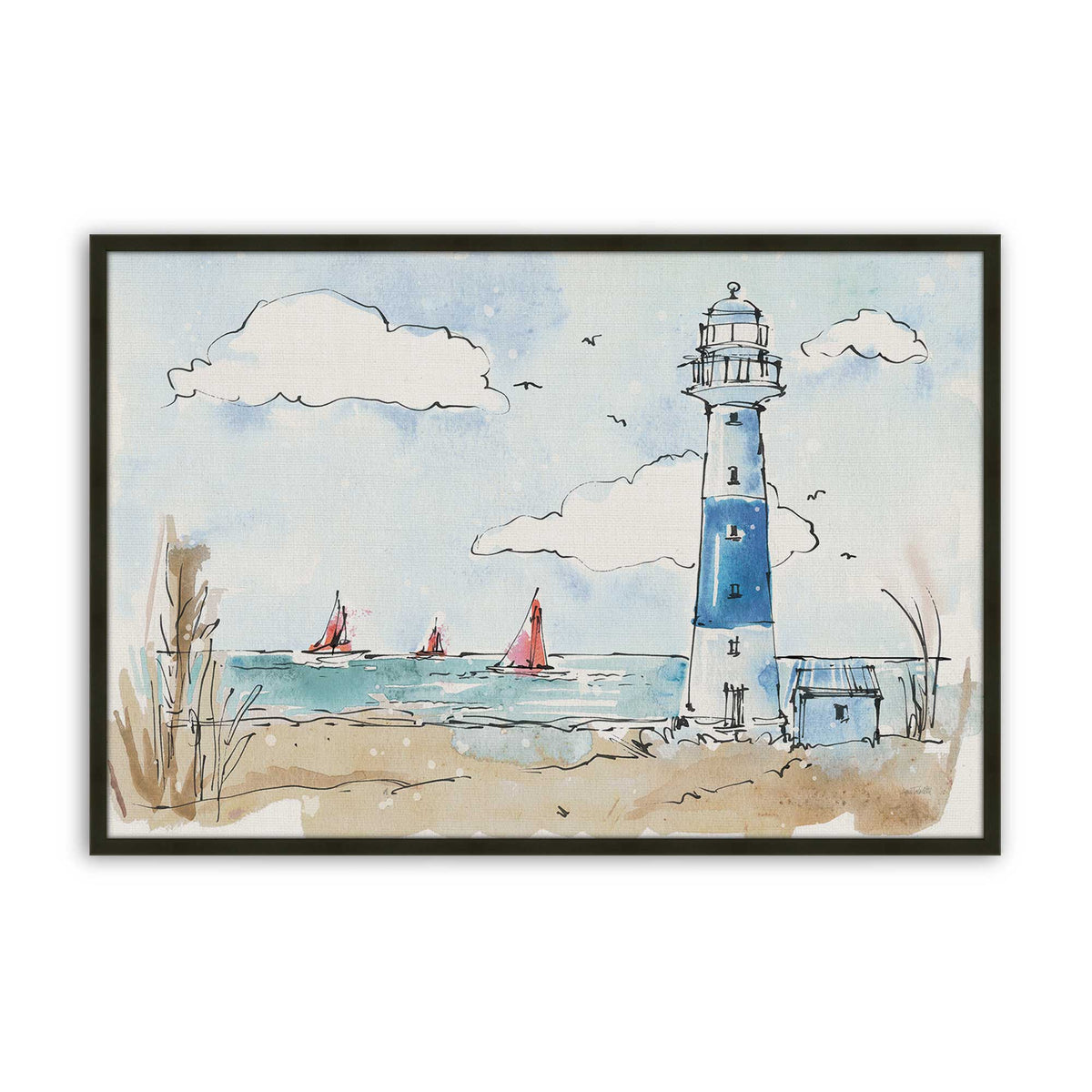 [Color:Satin Black], Picture of art in a Satin Black frame