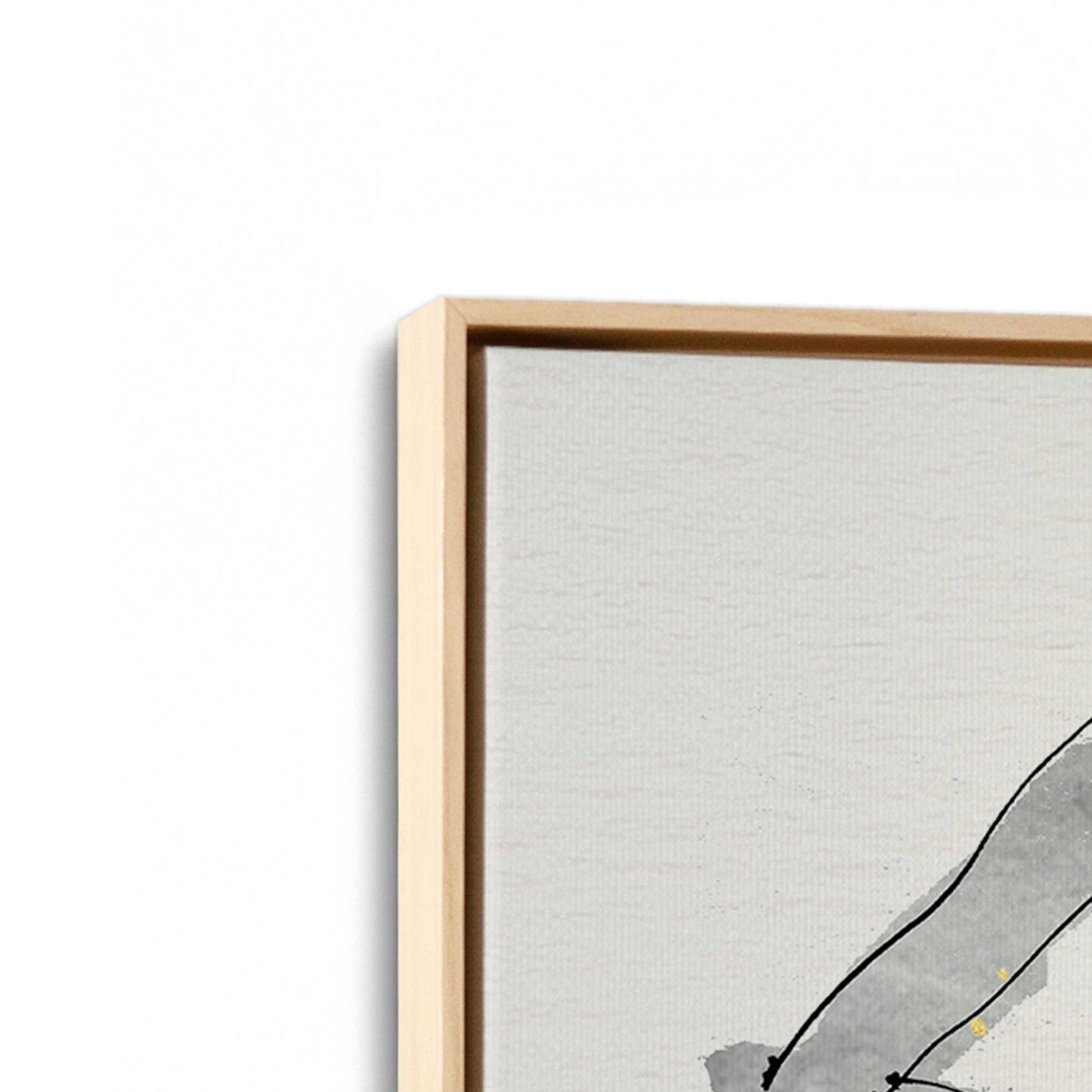 [Color:American Maple], Picture of art in a American Maple frame at an angle