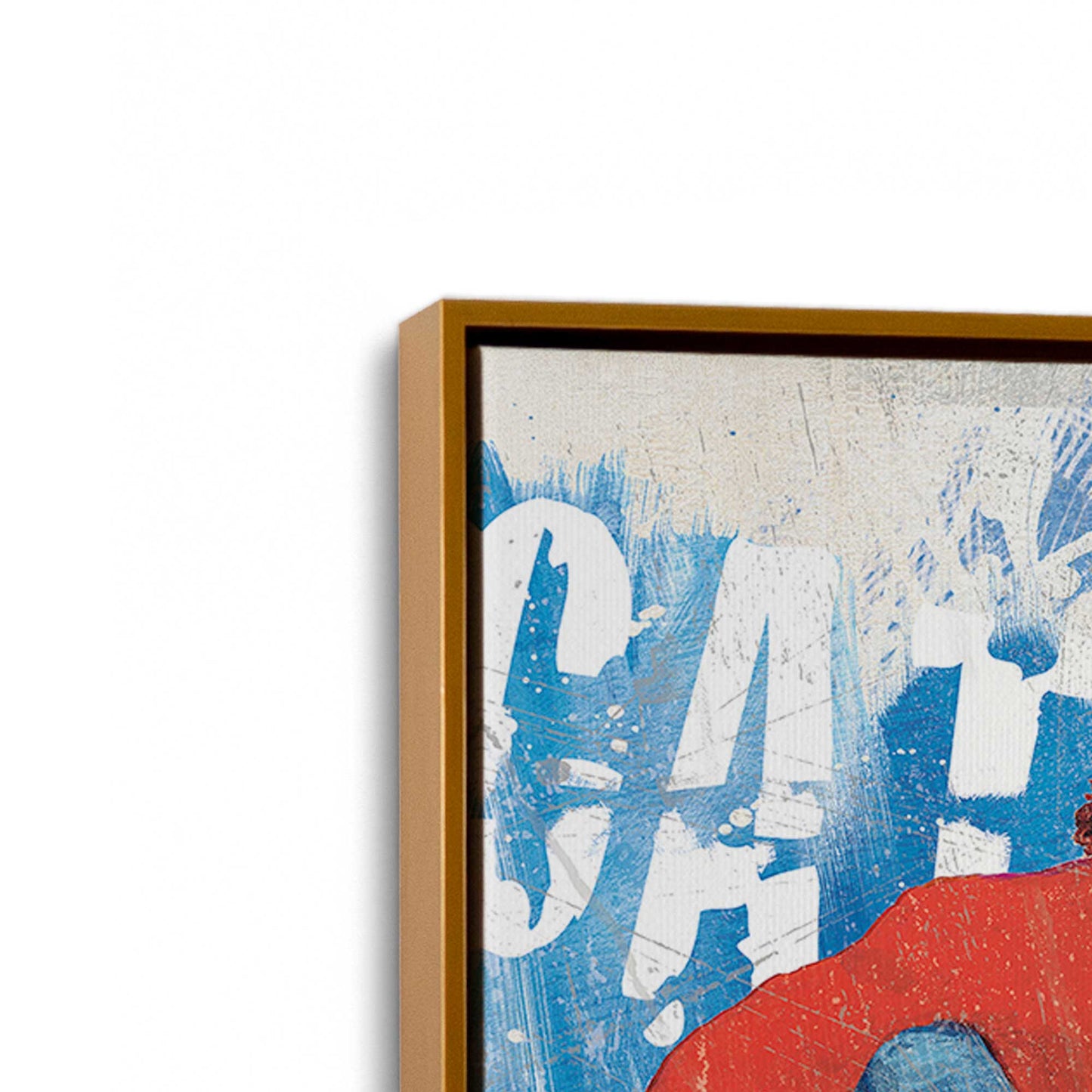 [Color:Polished Gold], Picture of art in a Polished Gold frame at an angle