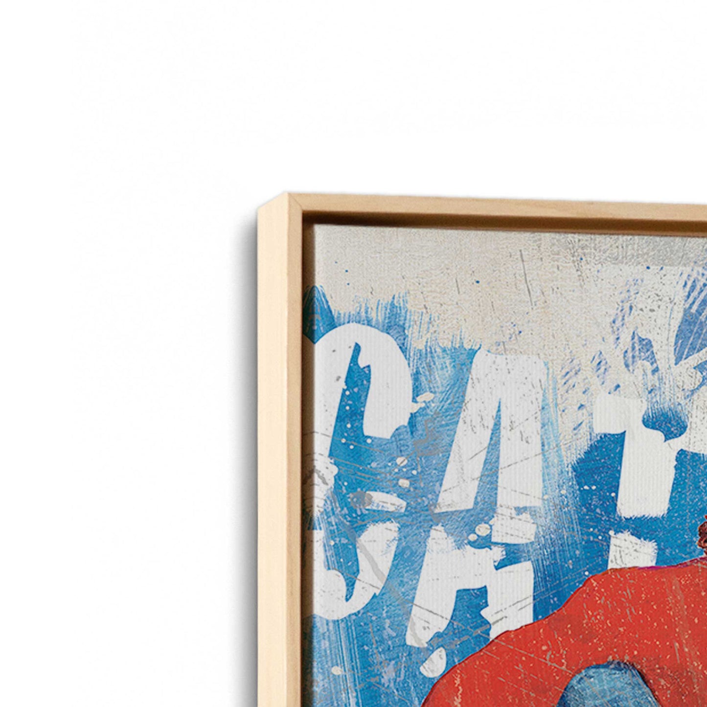 [Color:American Maple], Picture of art in a American Maple frame at an angle