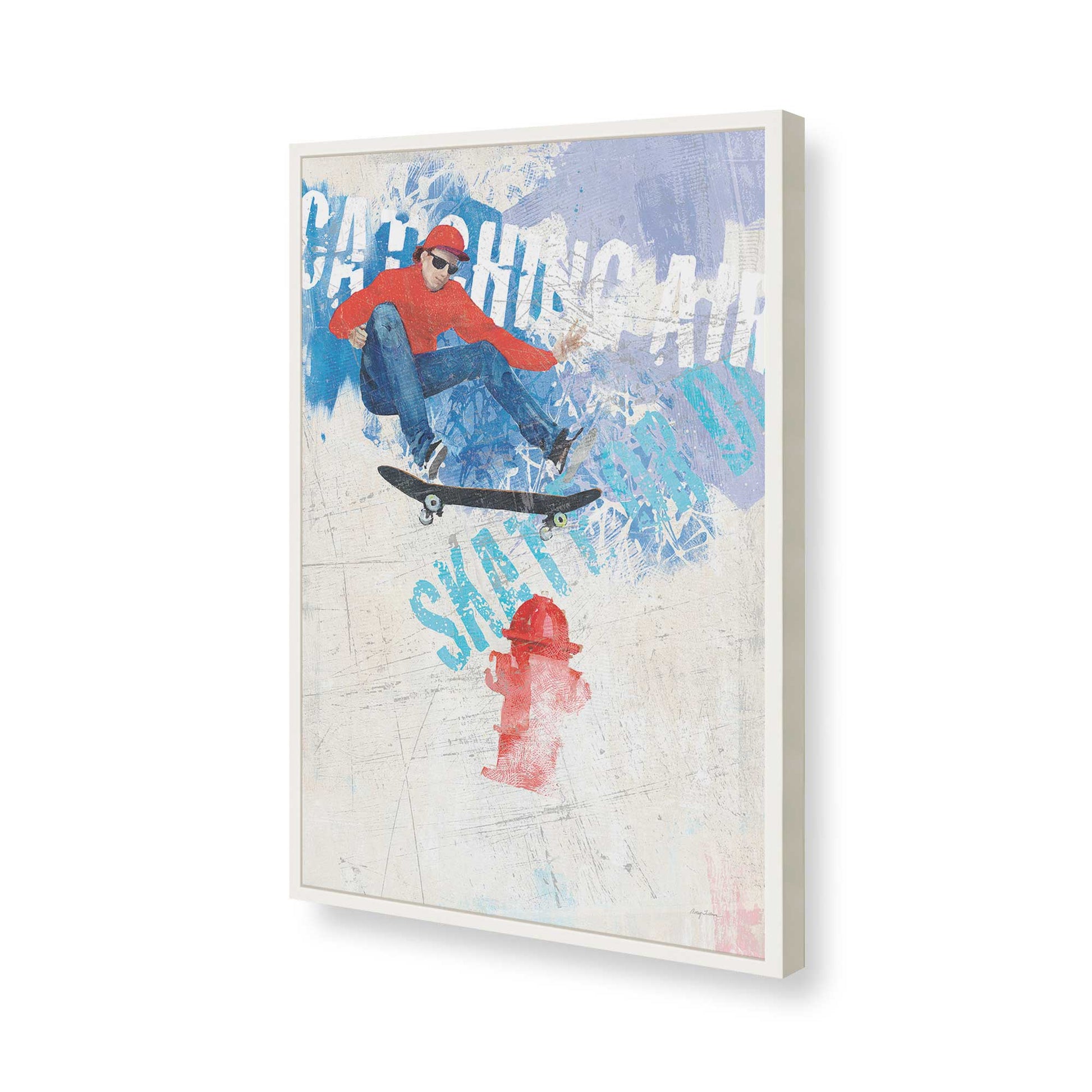 [Color:Opaque White], Picture of art in a Opaque White frame of the corner