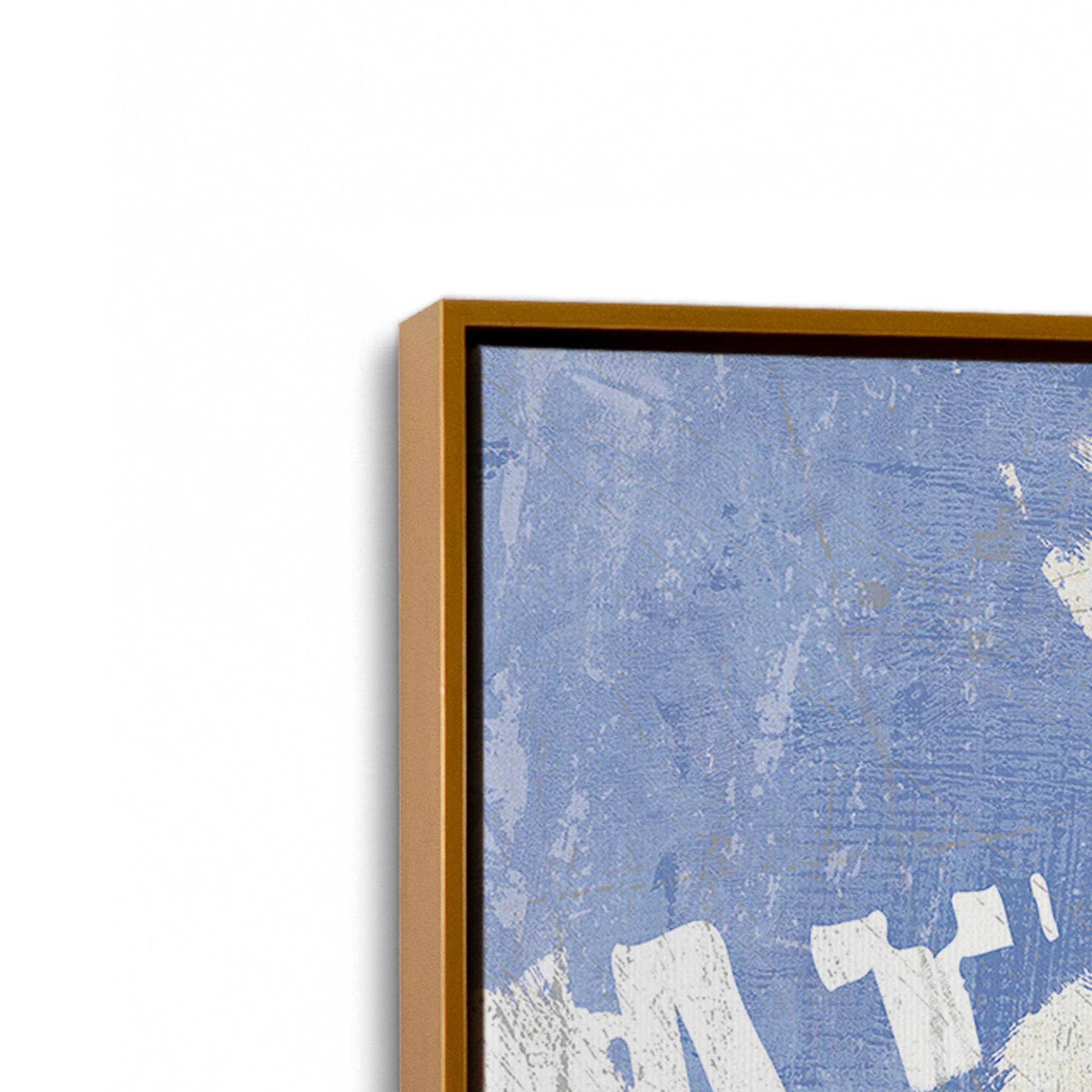 [Color:Polished Gold], Picture of art in a Polished Gold frame at an angle