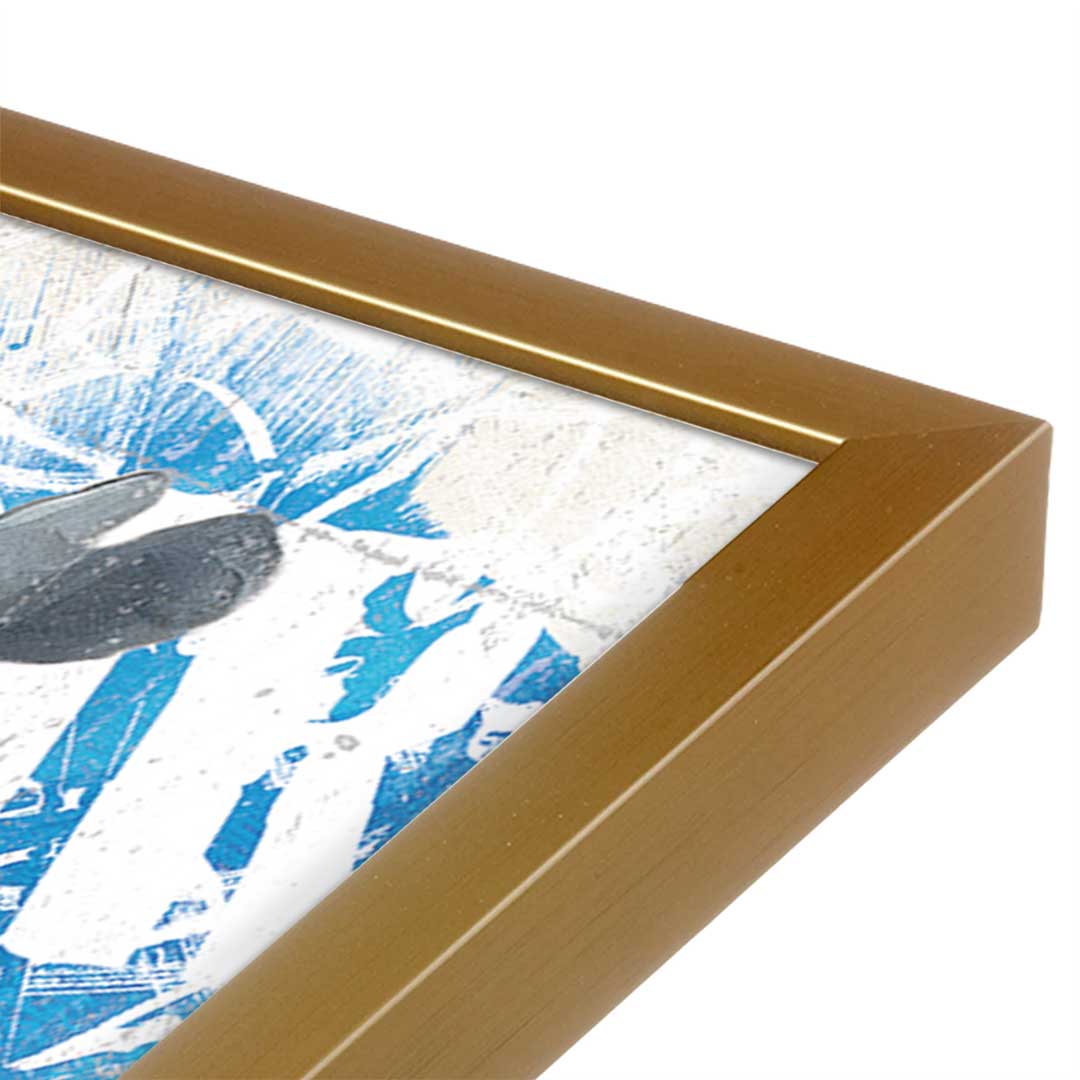 [Color:Polished Gold], Picture of art in a Polished Gold frame at an angle