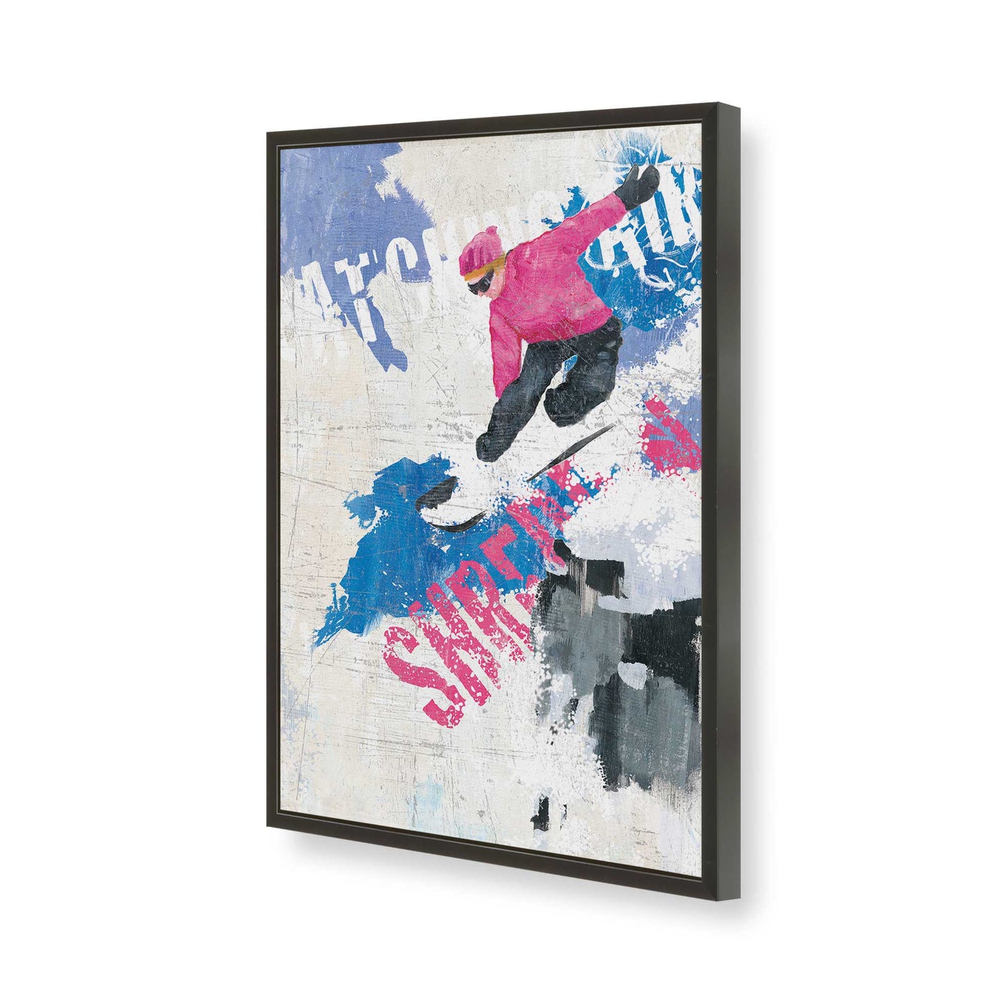 [Color:Satin Black], Picture of art in a Satin Black frame of the corner