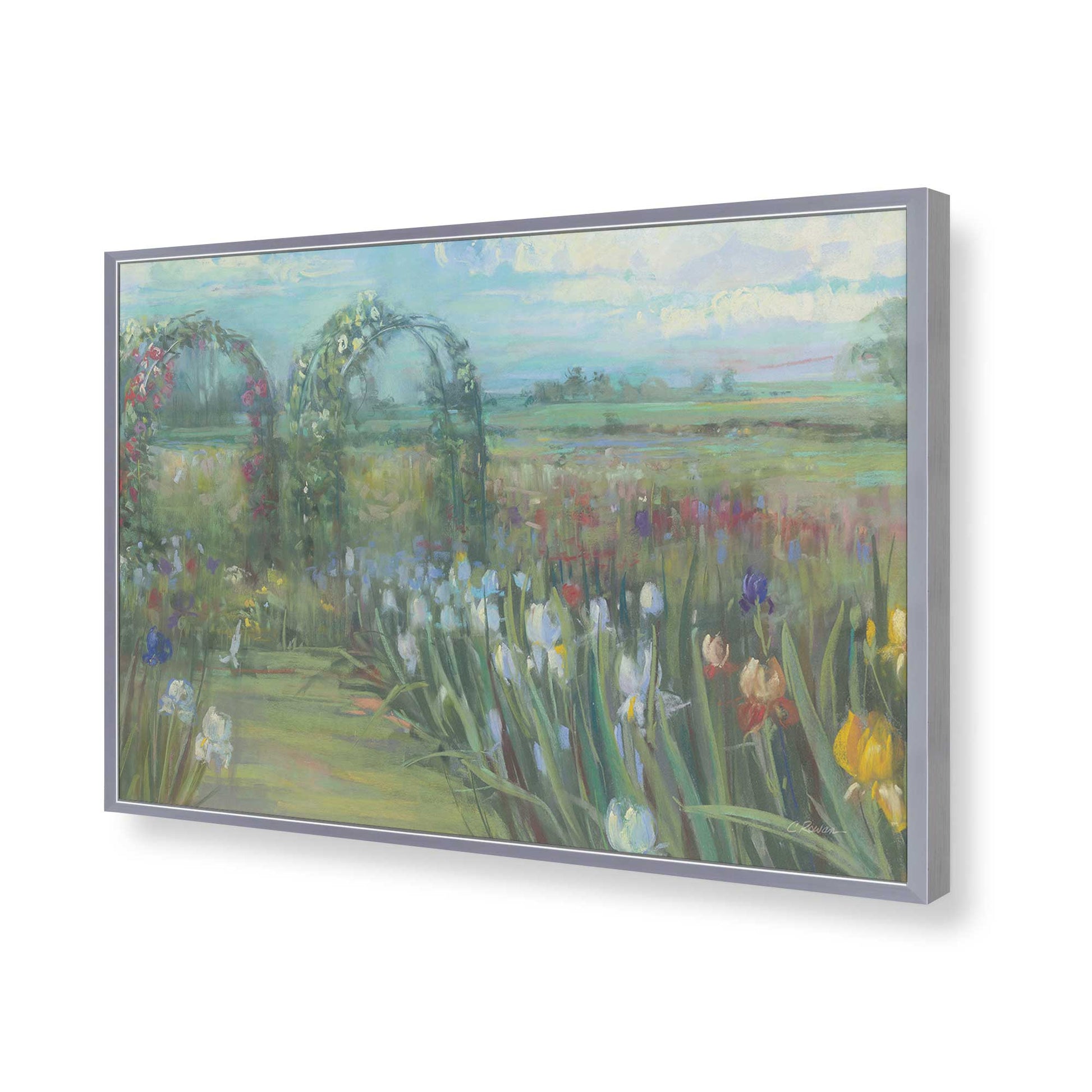 [Color:Polished Chrome], Picture of art in a Polished Chrome frame of the corner