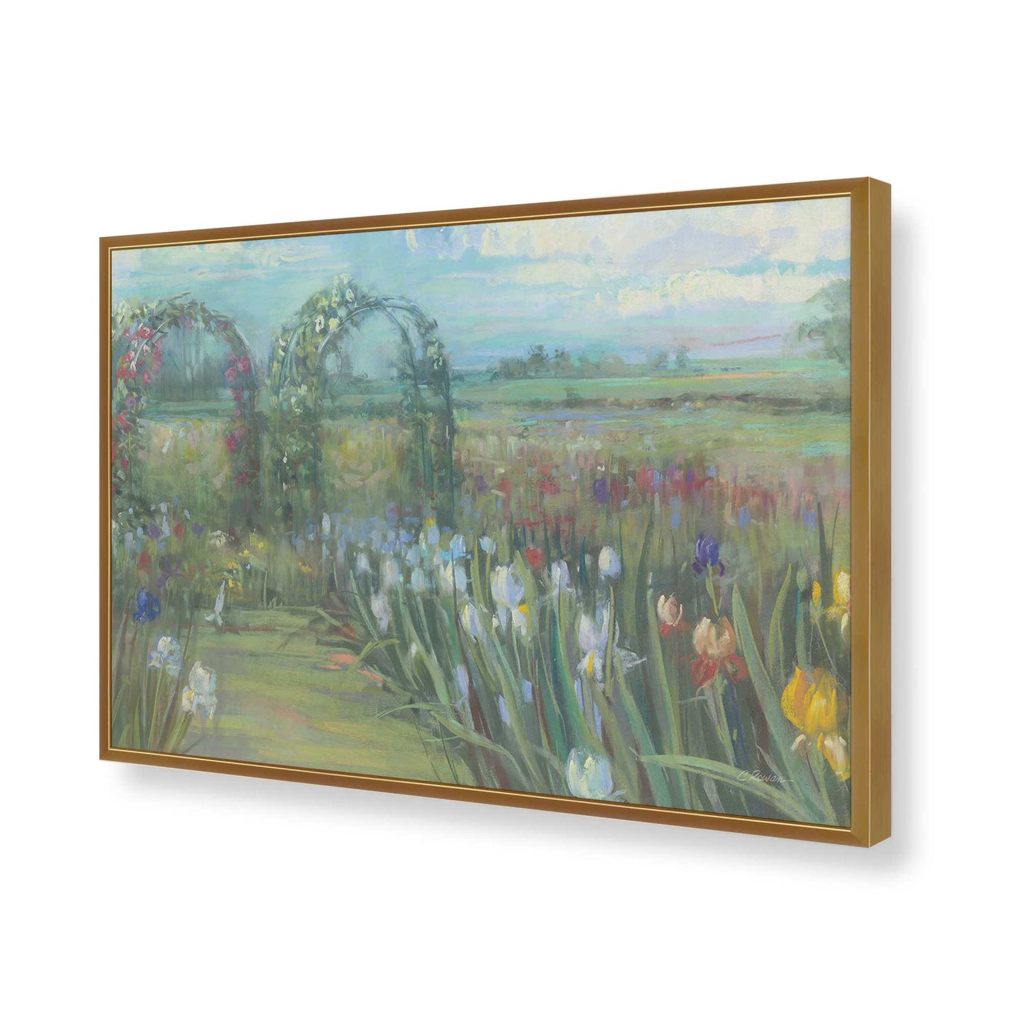 [Color:Polished Gold], Picture of art in a Polished Gold frame of the corner