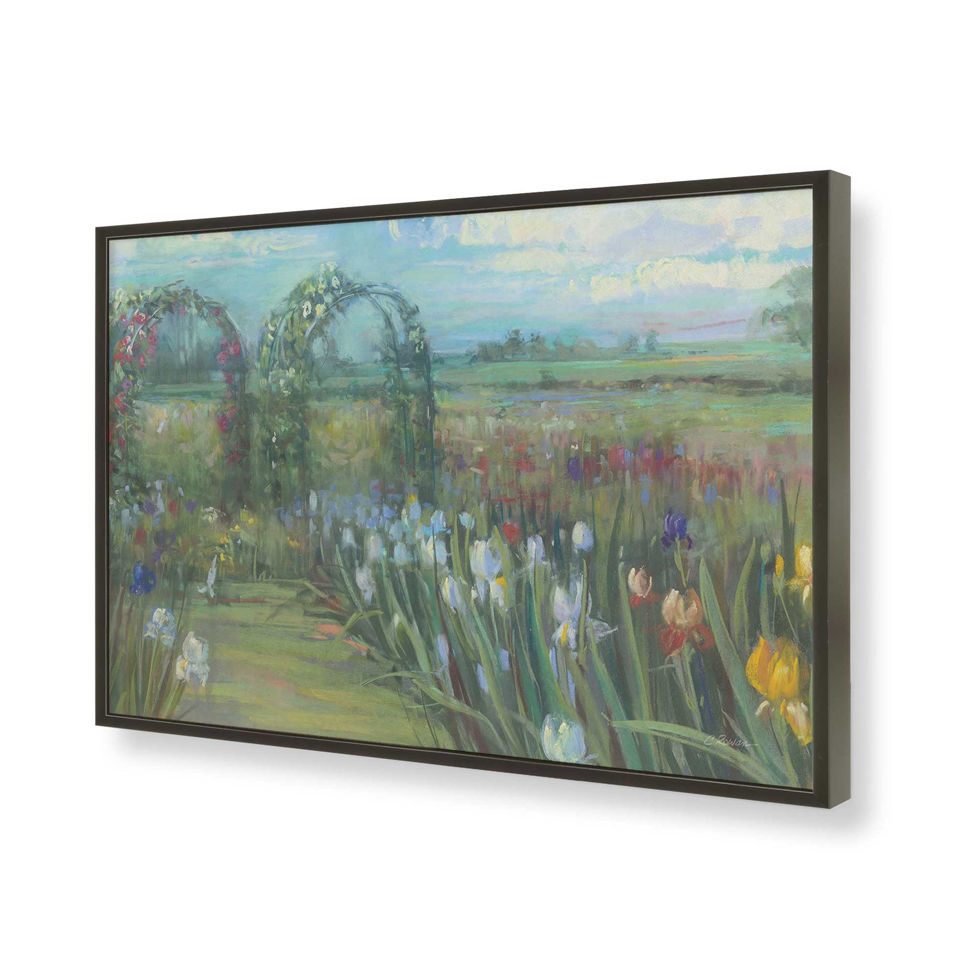 [Color:Satin Black], Picture of art in a Satin Black frame of the corner