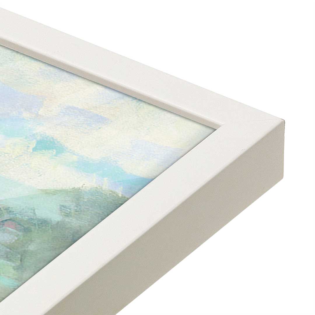 [Color:Opaque White], Picture of art in a Opaque White frame at an angle