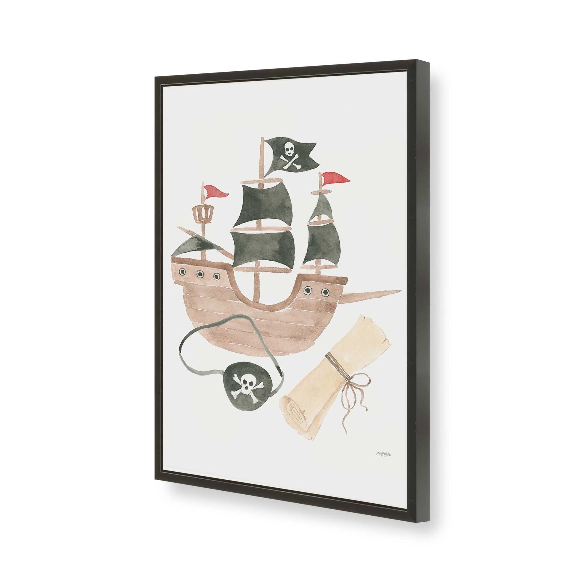 [Color:Satin Black], Picture of art in a Satin Black frame of the corner