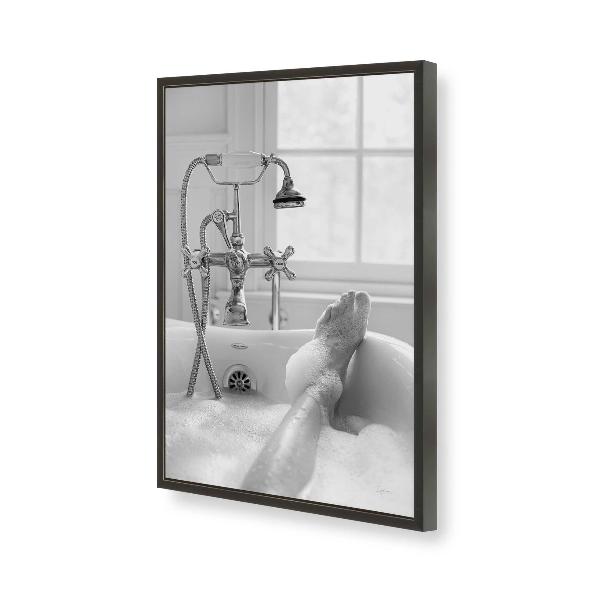 [Color:Satin Black], Picture of art in a Satin Black frame of the corner