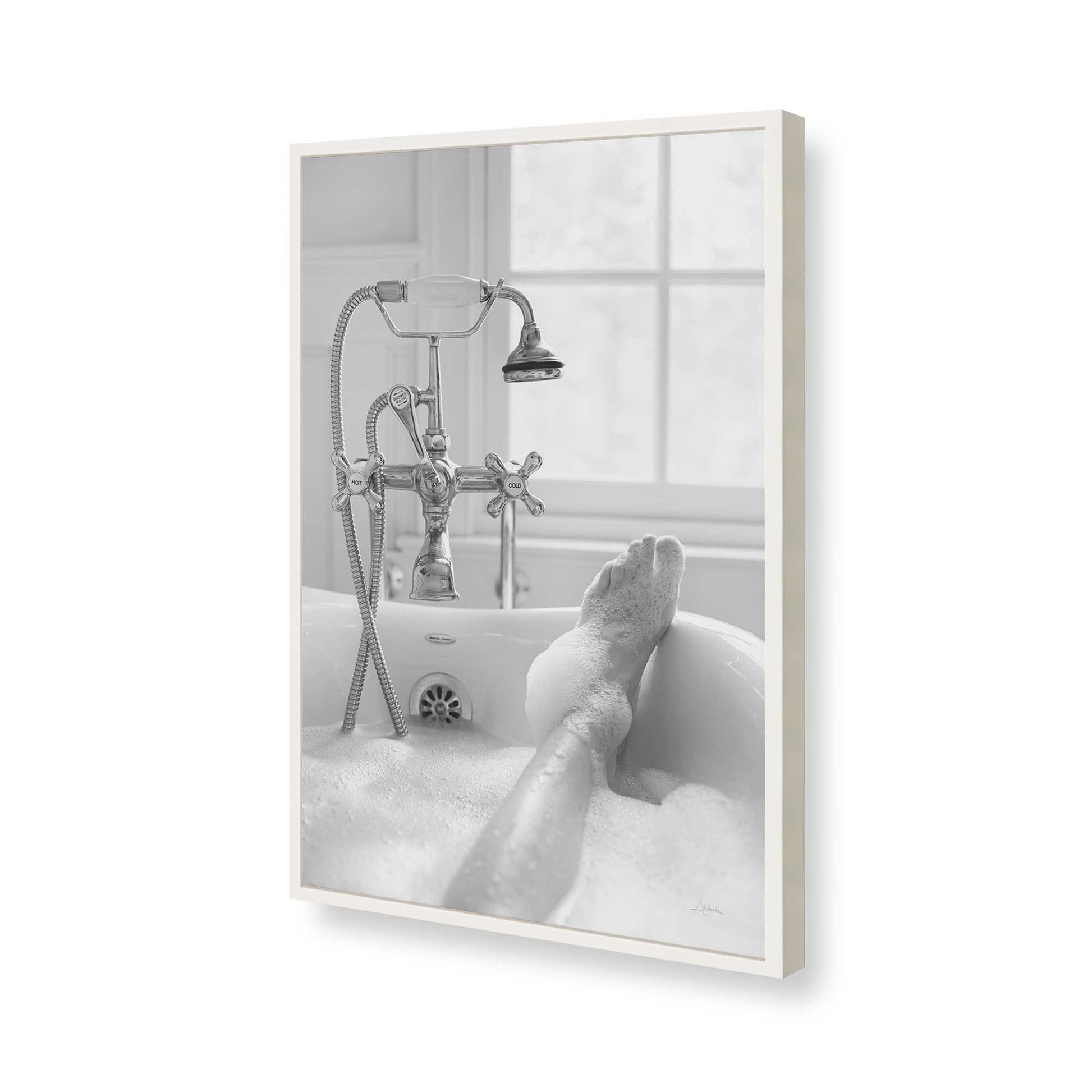 [Color:Opaque White], Picture of art in a Opaque White frame of the corner