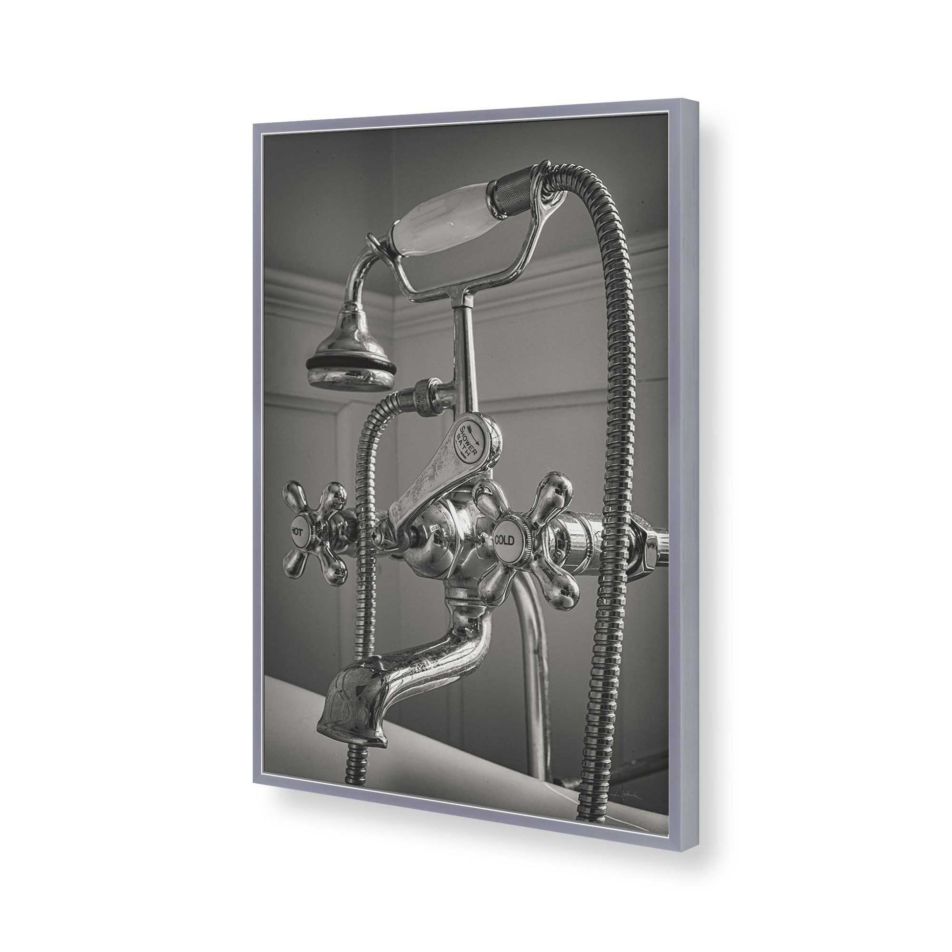 [Color:Polished Chrome], Picture of art in a Polished Chrome frame of the corner