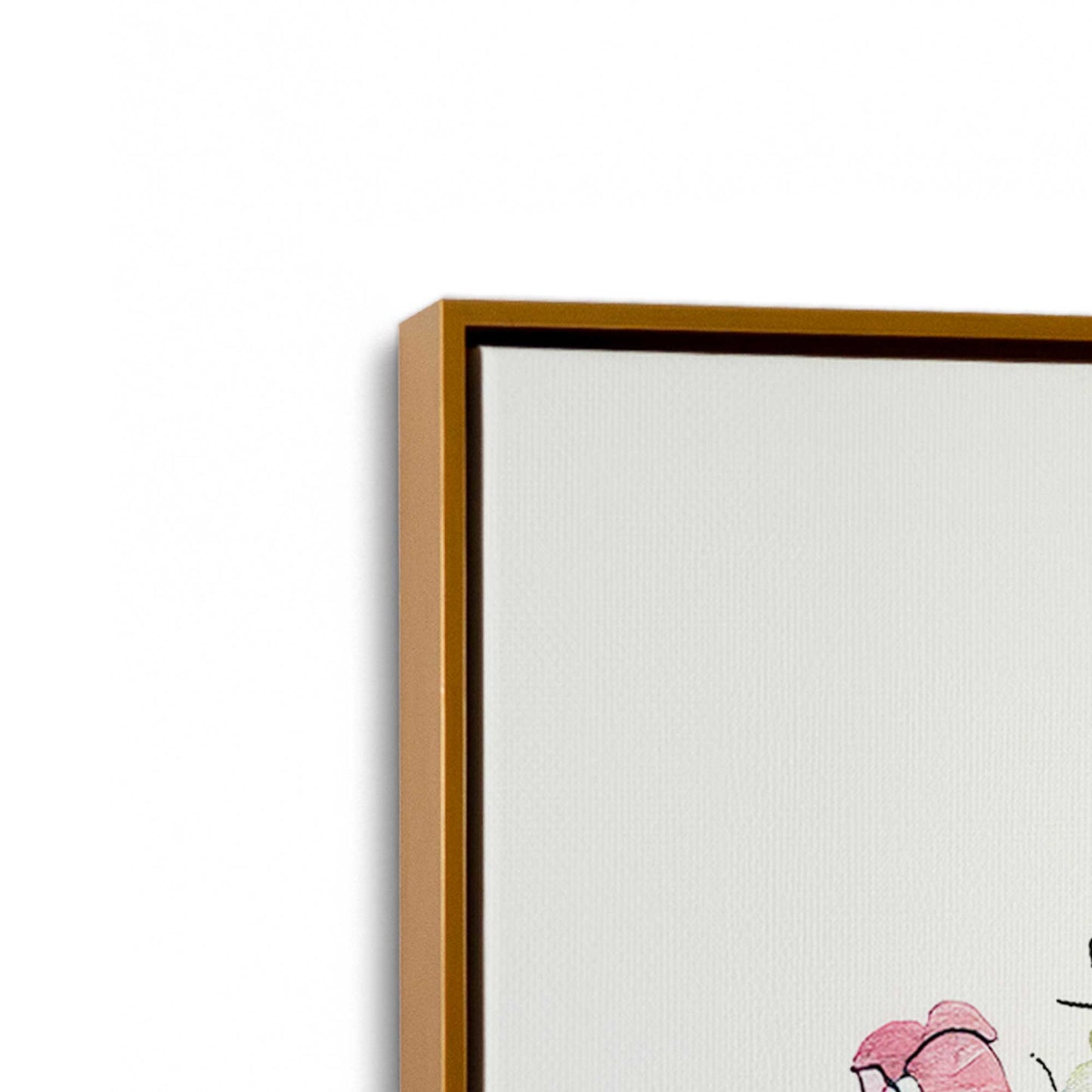 [Color:Polished Gold], Picture of art in a Polished Gold frame at an angle