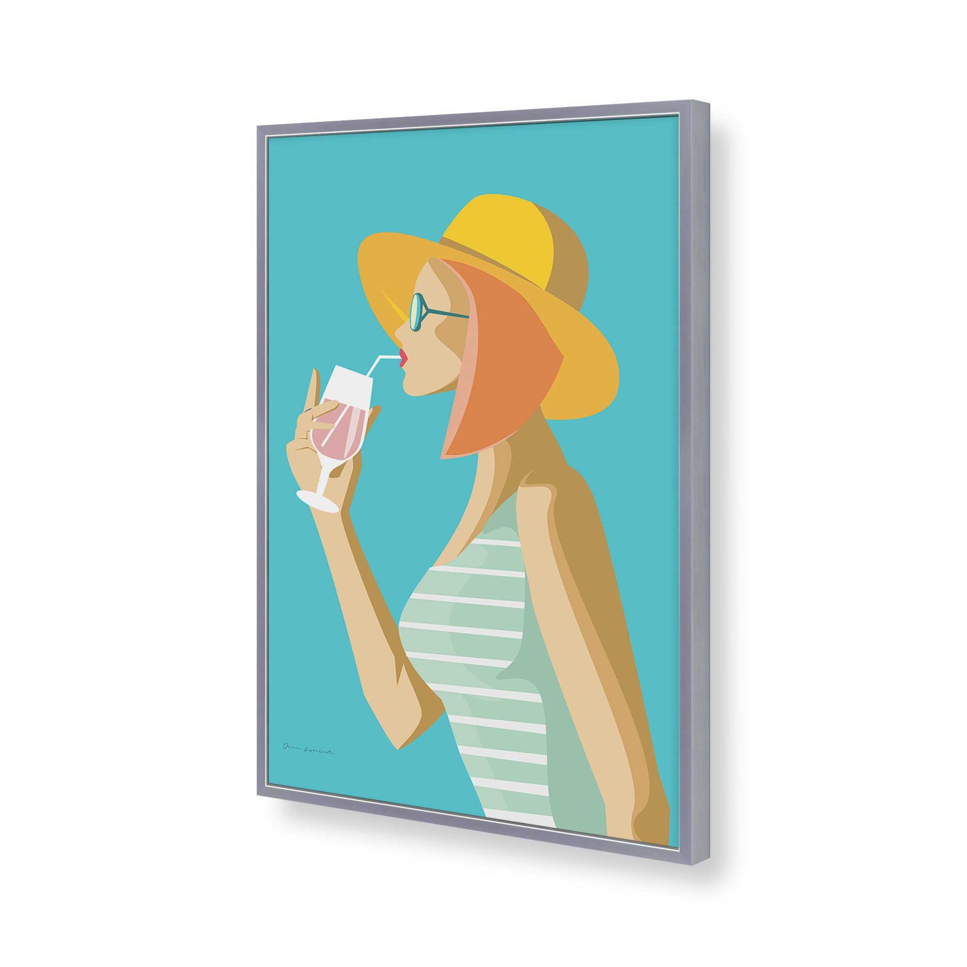 [Color:Polished Chrome], Picture of art in a Polished Chrome frame of the corner
