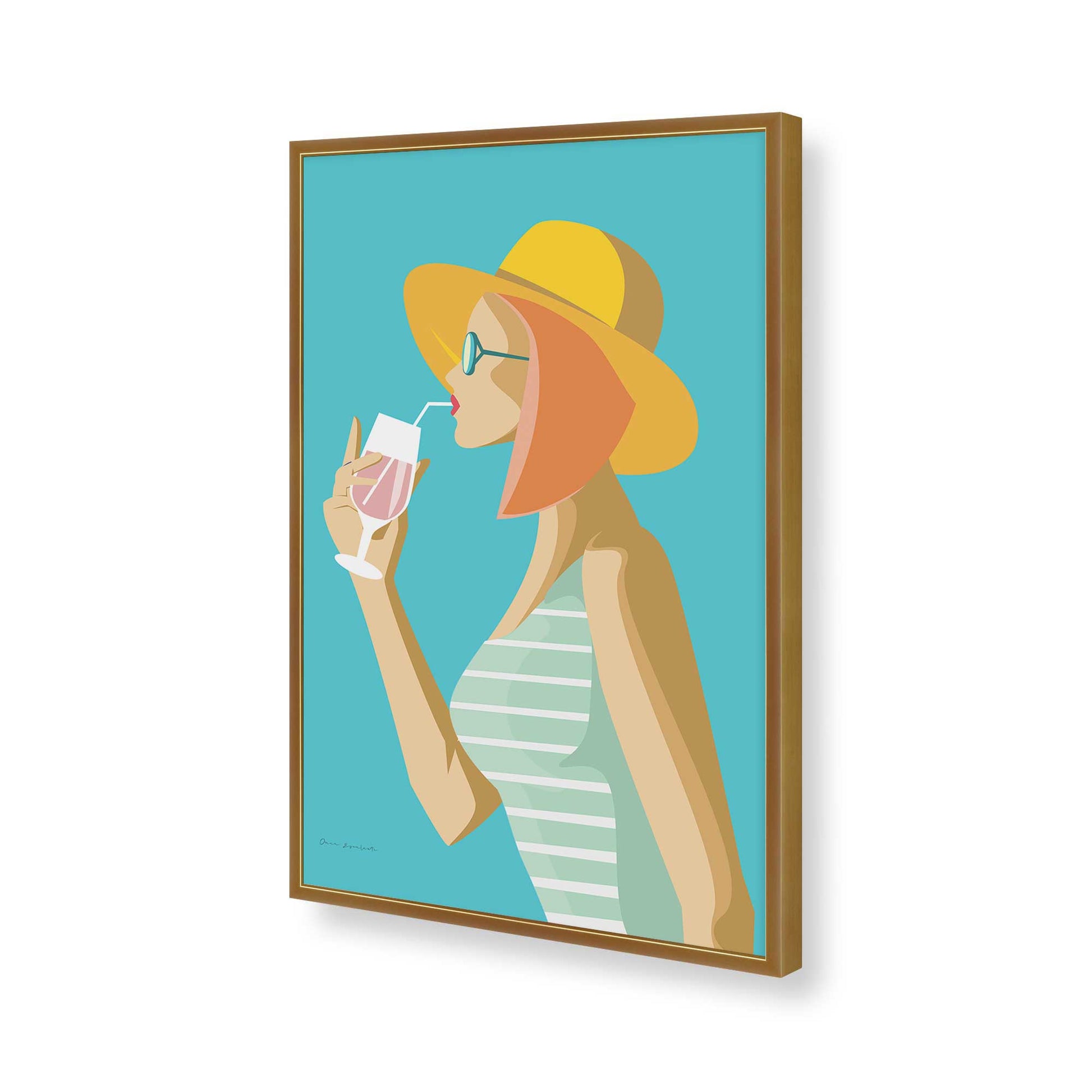 [Color:Polished Gold], Picture of art in a Polished Gold frame of the corner