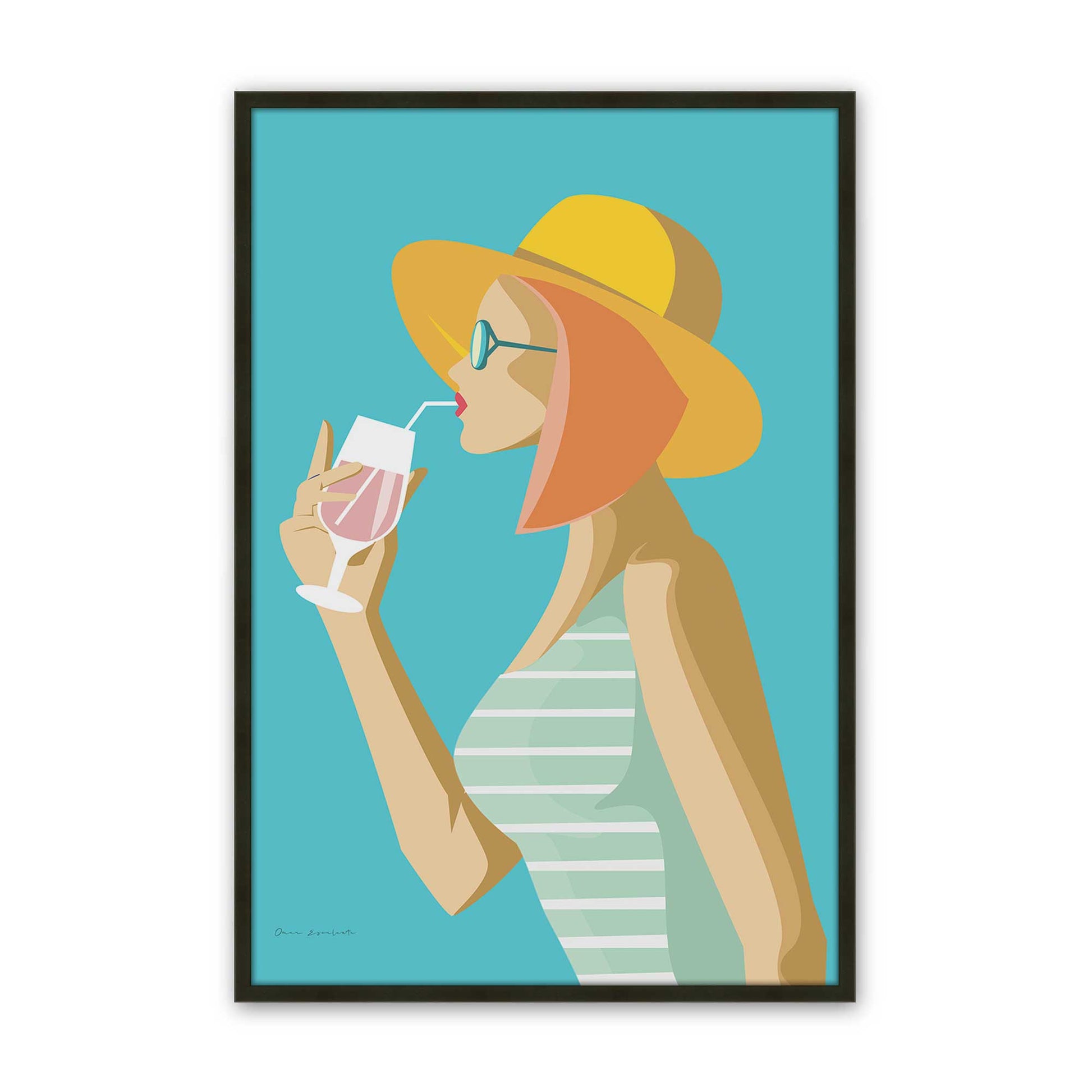 [Color:Satin Black], Picture of art in a Satin Black frame