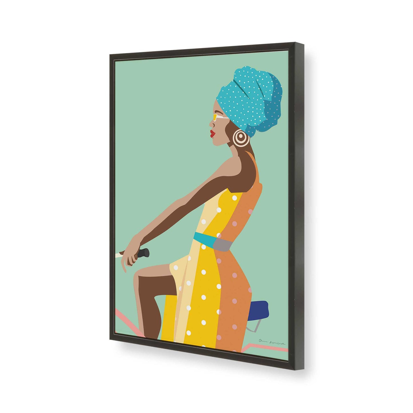 [Color:Satin Black], Picture of art in a Satin Black frame of the corner