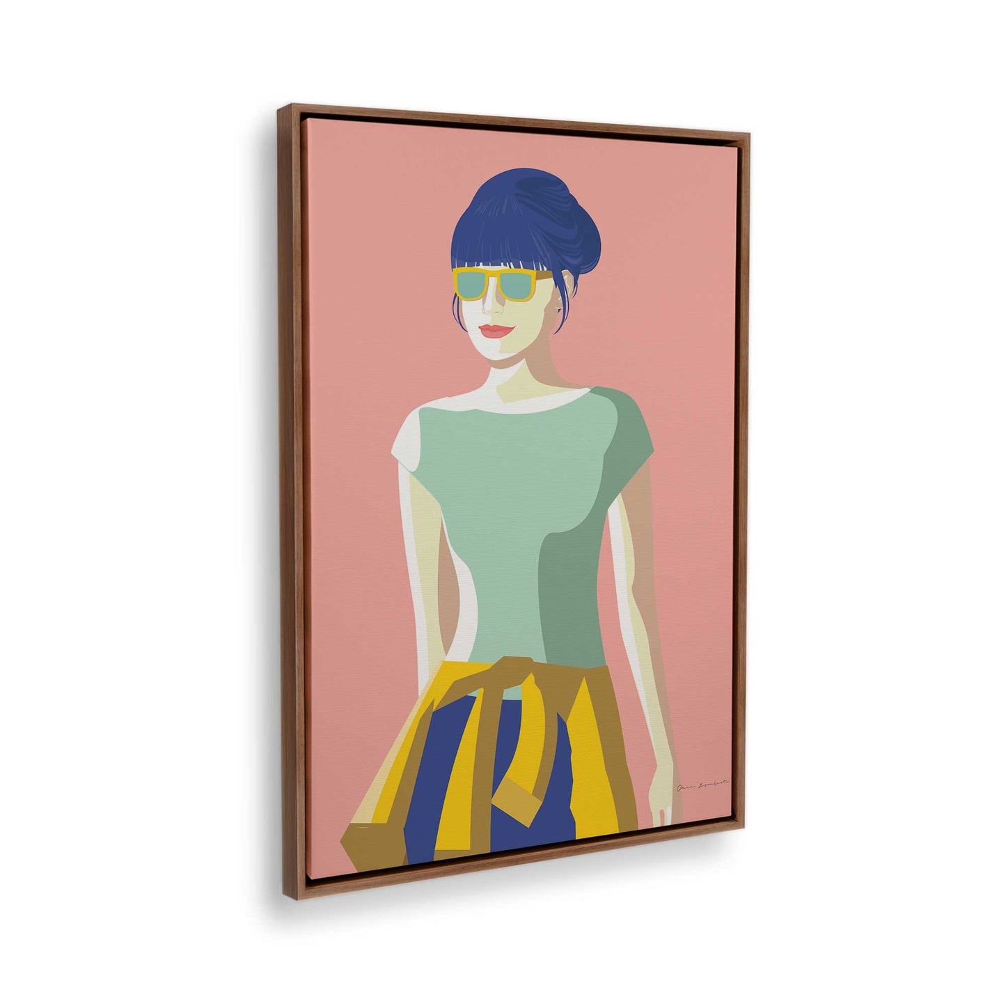 [Color:Walnut], Picture of the corner of the art