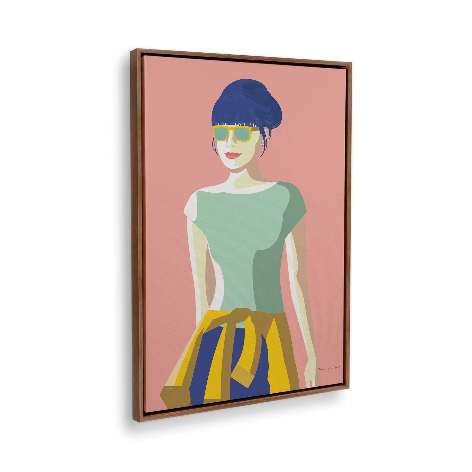 [Color:Walnut], Picture of the corner of the art