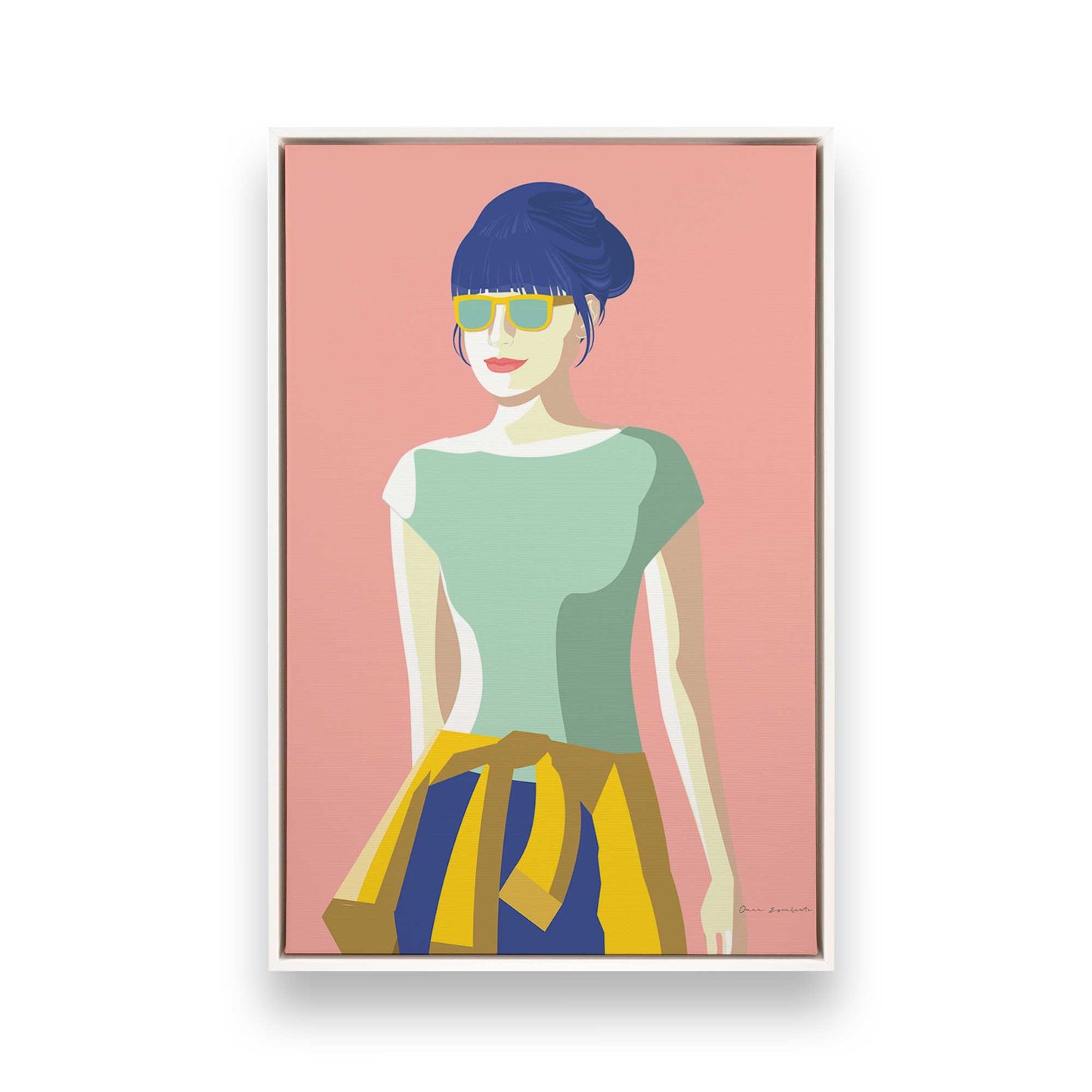 [Color:Opaque White], Picture of art in a White frame