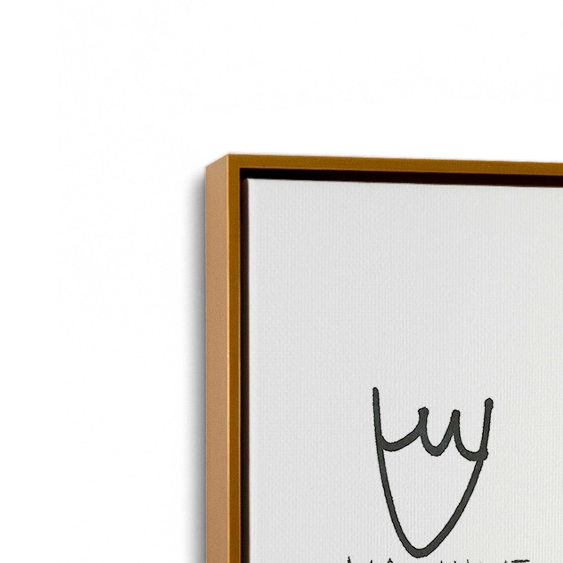 [Color:Polished Gold], Picture of art in a Polished Gold frame at an angle