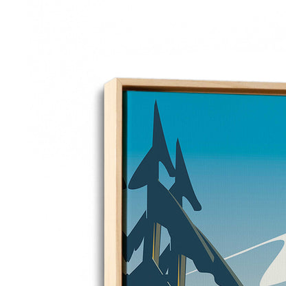 [Color:American Maple], Picture of art in a American Maple frame at an angle