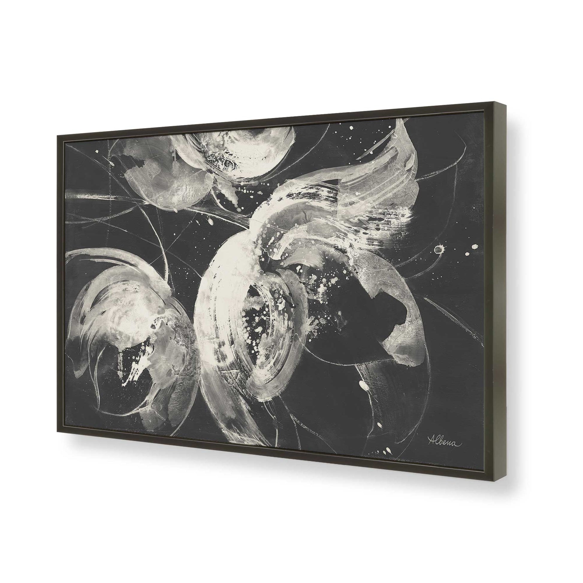 [Color:Satin Black], Picture of art in a Satin Black frame of the corner
