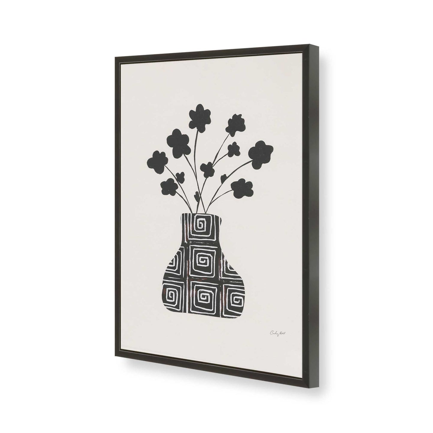 [Color:Satin Black], Picture of art in a Satin Black frame of the corner