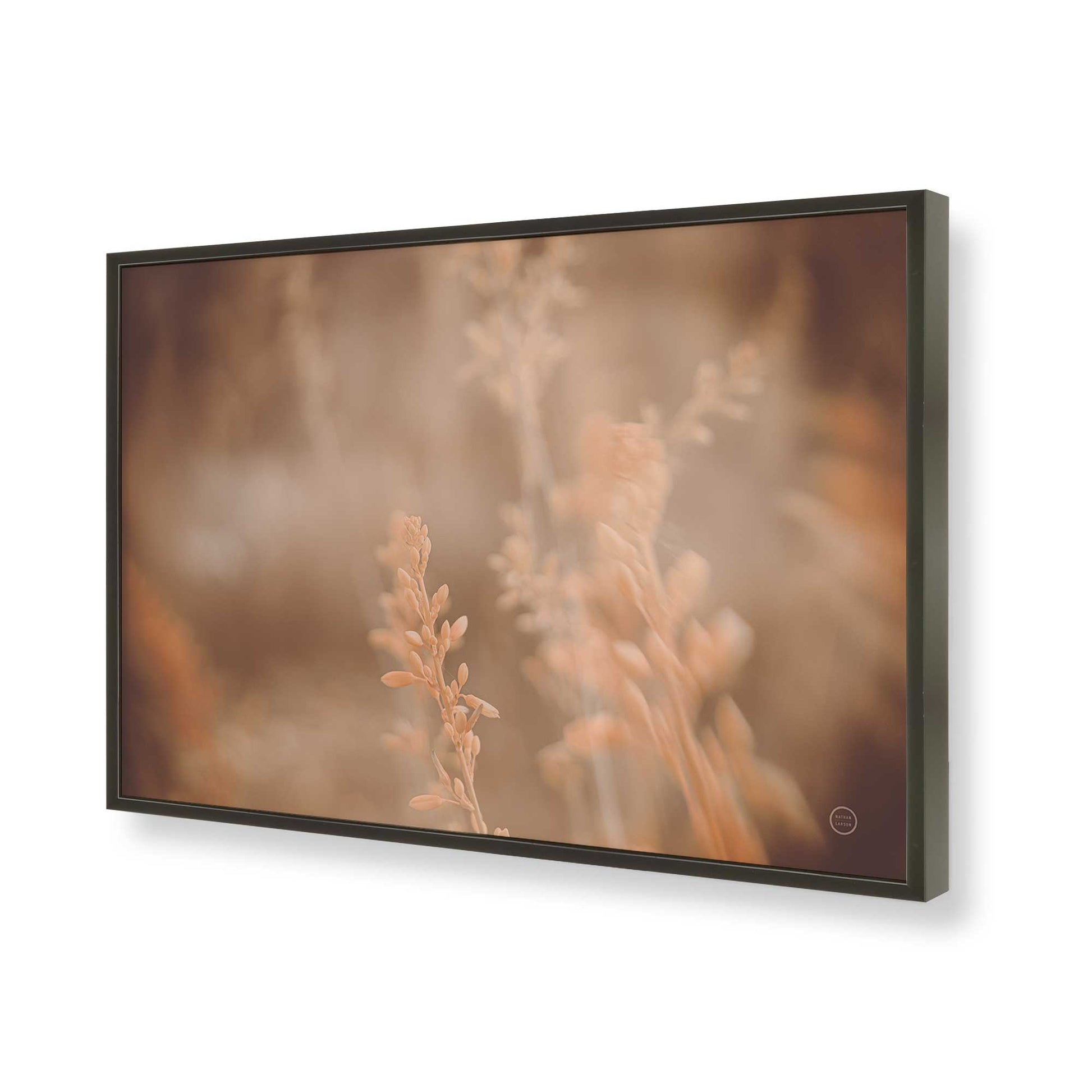 [Color:Satin Black], Picture of art in a Satin Black frame of the corner