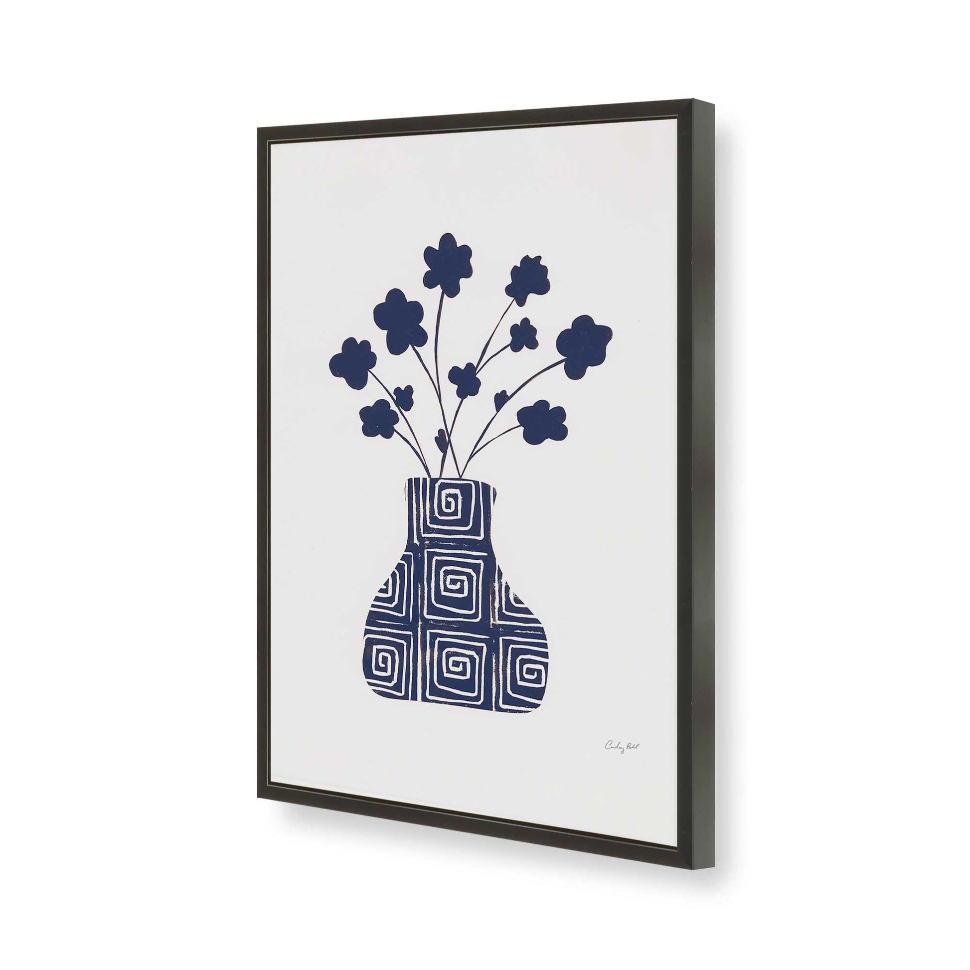 [Color:Satin Black], Picture of art in a Satin Black frame of the corner
