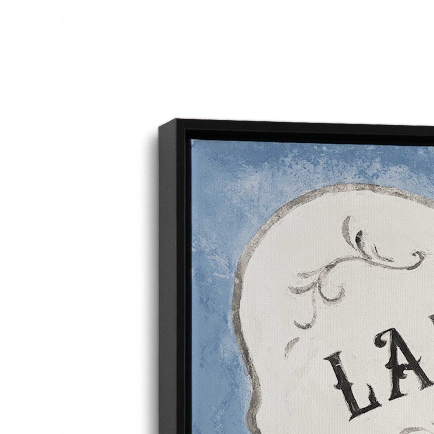 [Color:Satin Black], Picture of art in a Satin Black frame at an angle