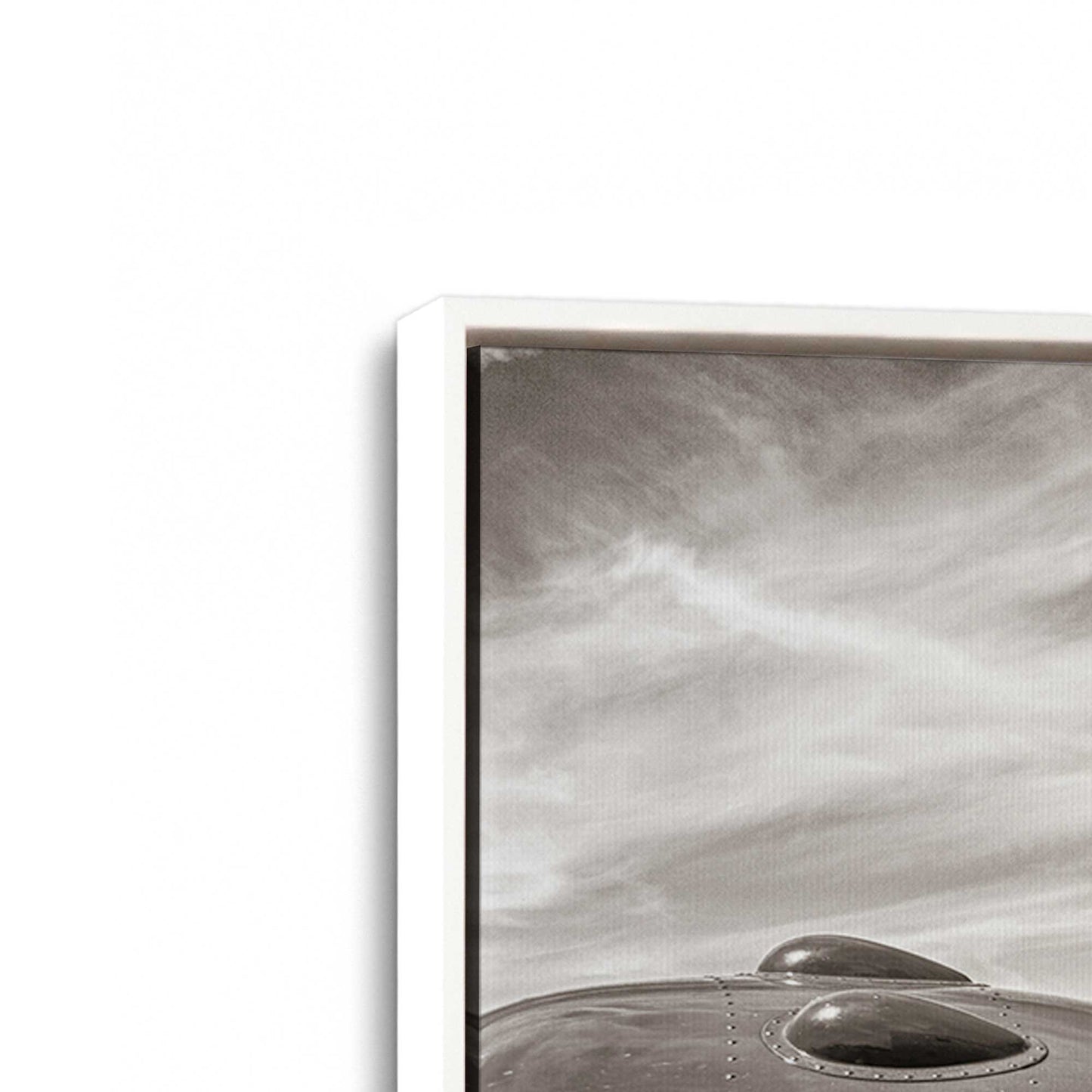 [Color:Opaque White], Picture of art in a White frame at an angle