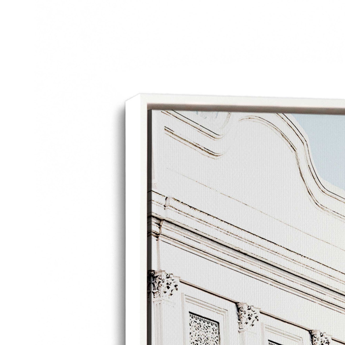 [Color:Opaque White], Picture of art in a White frame at an angle