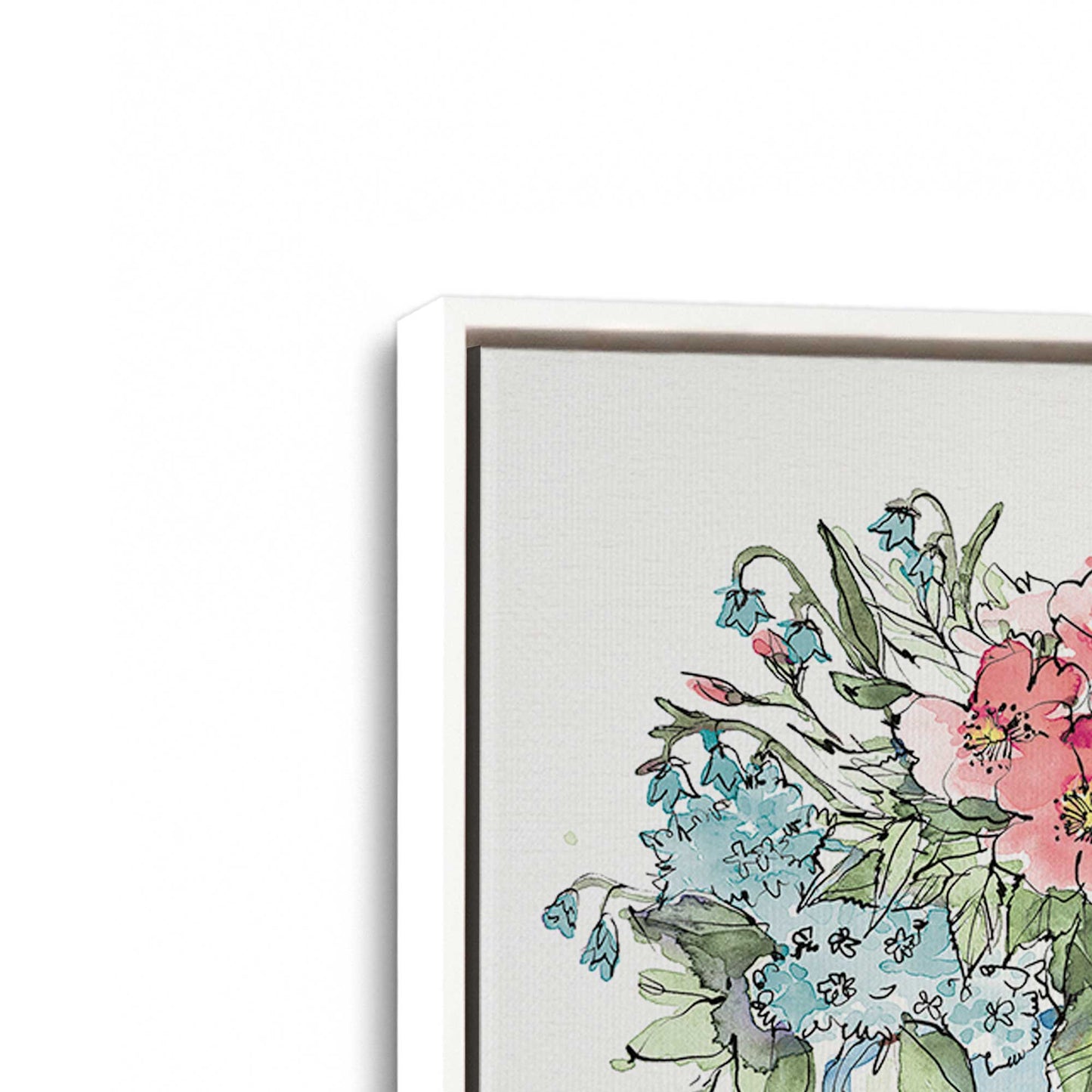 [Color:Opaque White], Picture of art in a White frame at an angle