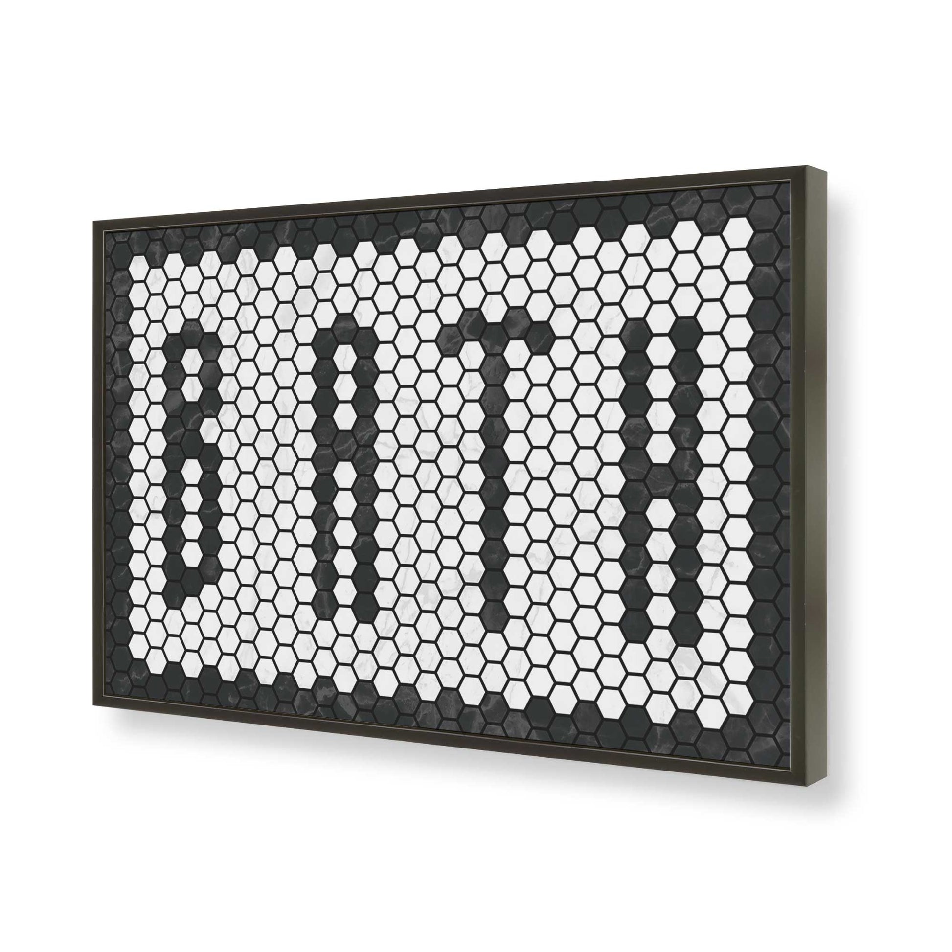 [Color:Satin Black], Picture of art in a Satin Black frame of the corner