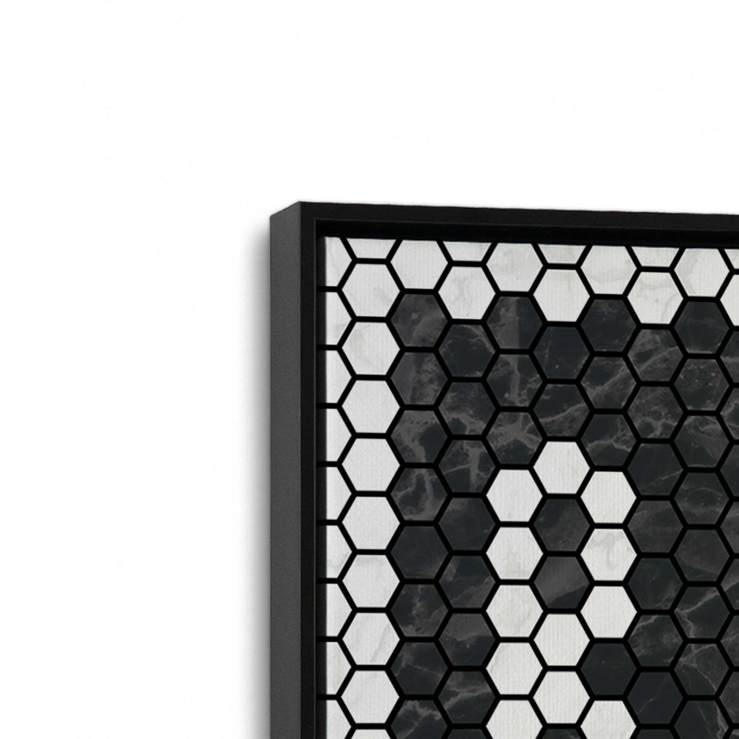 [Color:Satin Black], Picture of art in a Satin Black frame at an angle