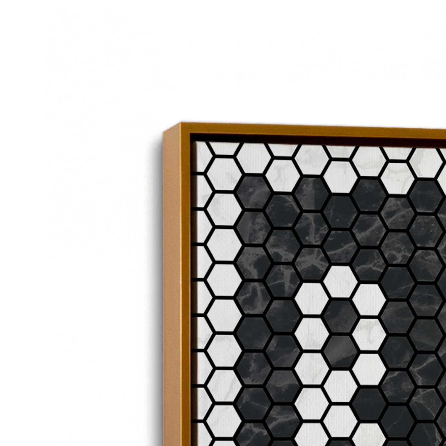 [Color:Polished Gold], Picture of art in a Polished Gold frame at an angle