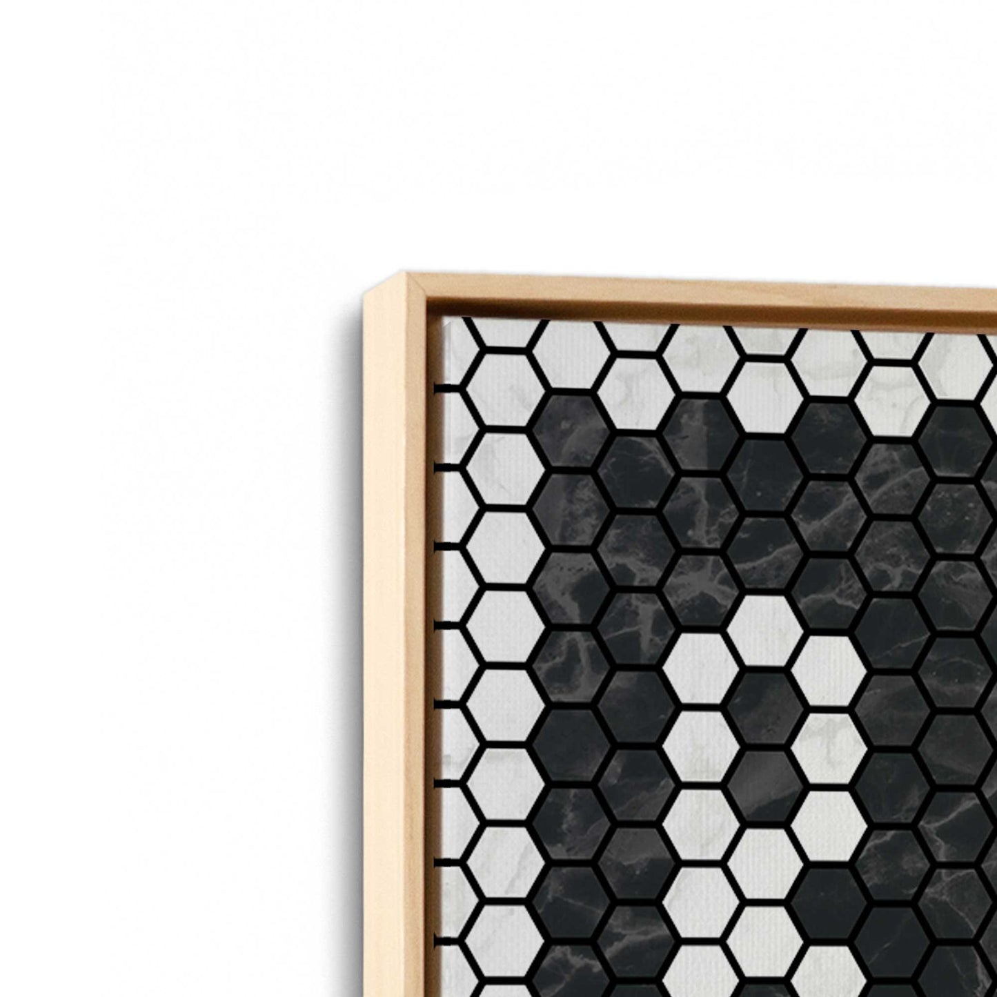 [Color:American Maple], Picture of art in a American Maple frame at an angle