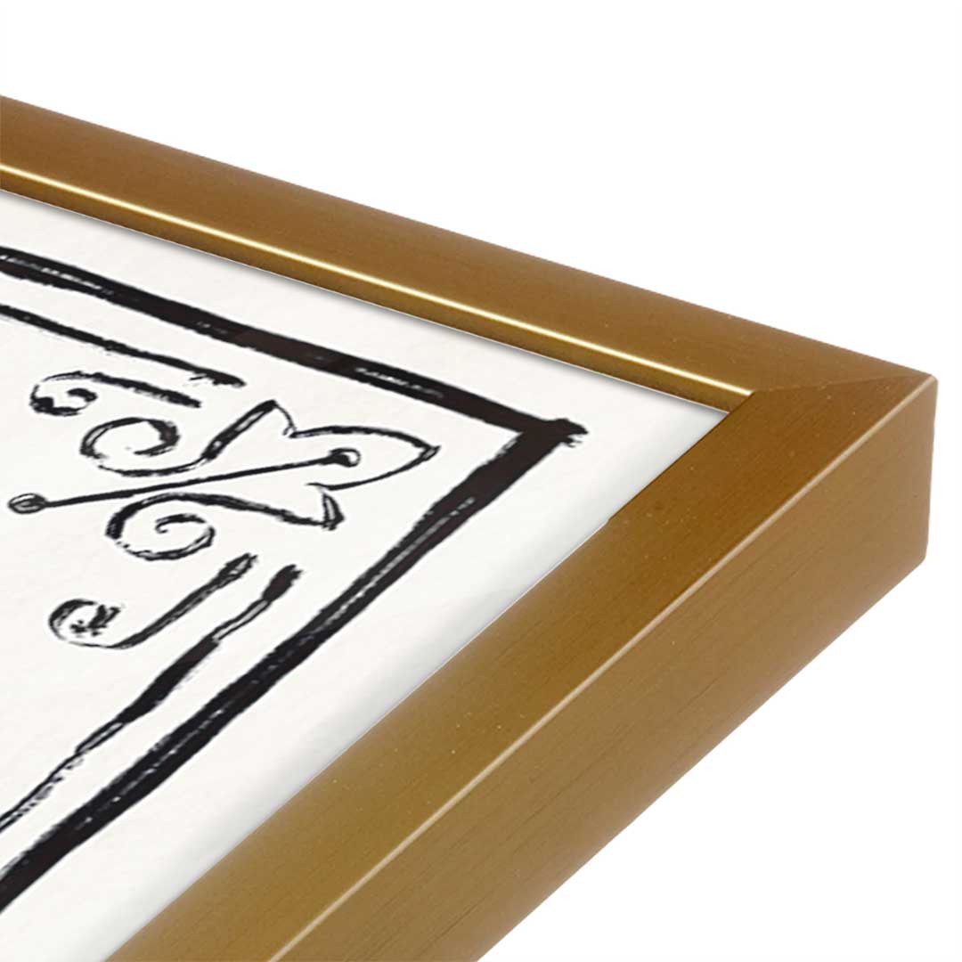[Color:Polished Gold], Picture of art in a Polished Gold frame at an angle