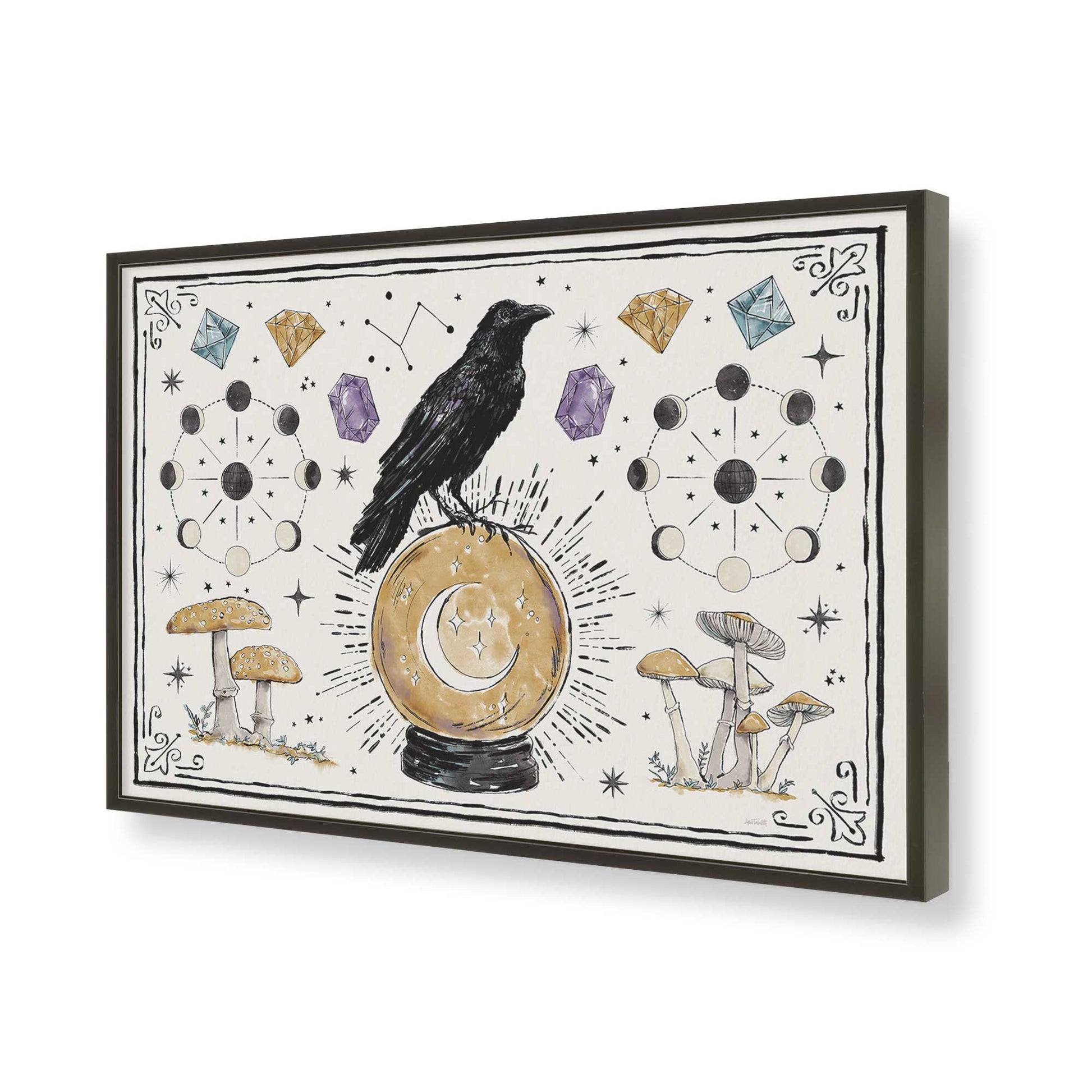 [Color:Satin Black], Picture of art in a Satin Black frame of the corner