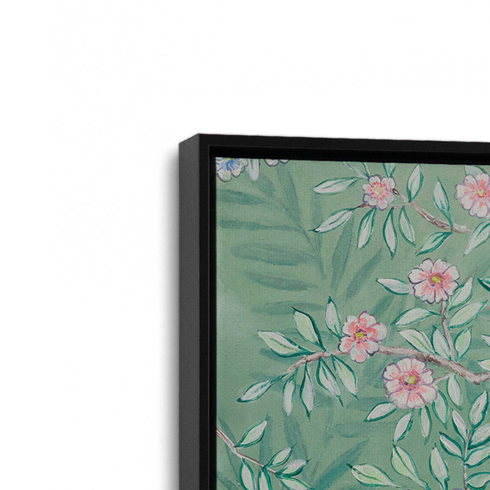 [Color:Satin Black], Picture of art in a Satin Black frame at an angle
