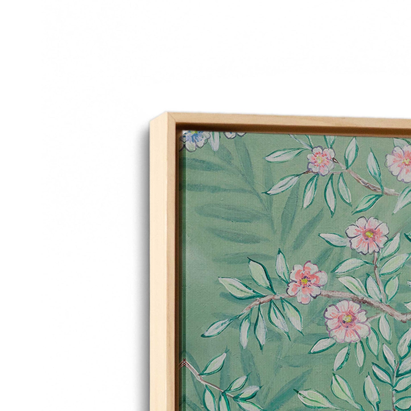 [Color:American Maple], Picture of art in a American Maple frame at an angle
